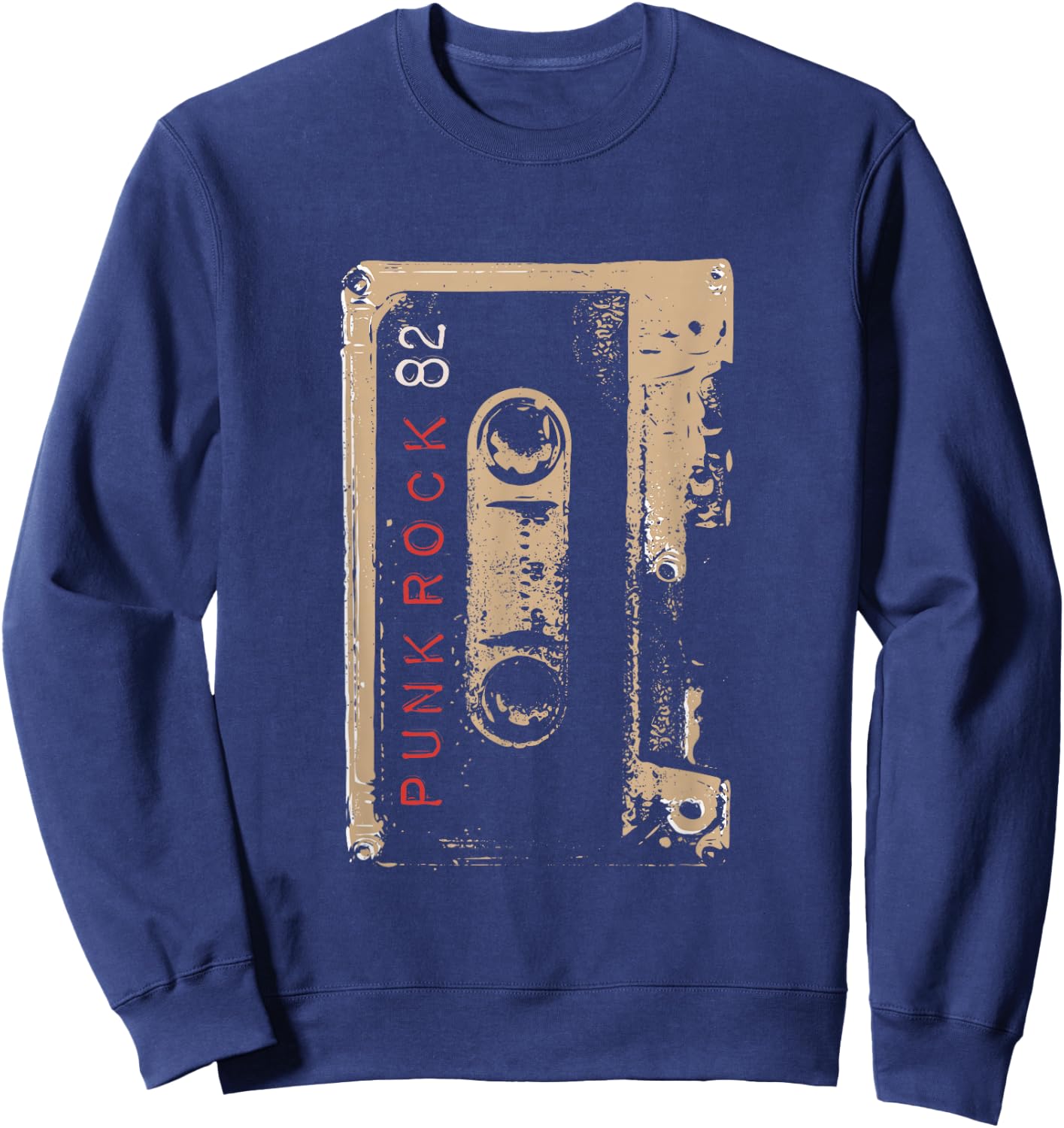 Punk Rock 80's Concert Mixtape Cassette Vintage Sweatshirt - Sweatshirt | Navy