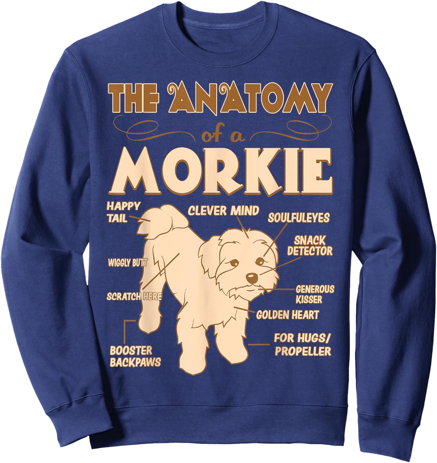 The Anatomy Of Morkie Pet Lovers Gift Sweatshirt - Sweatshirt | Navy
