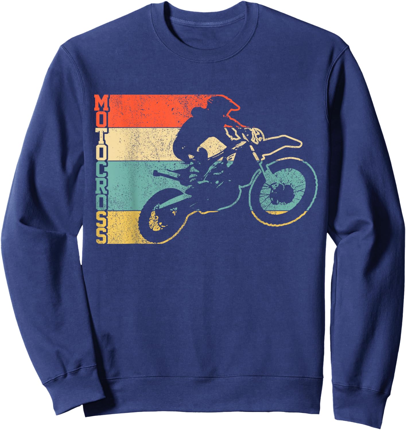 Motocross Vintage Enduro Dirt Bike Motorcycle MX Biker Sweatshirt - Sweatshirt | Navy