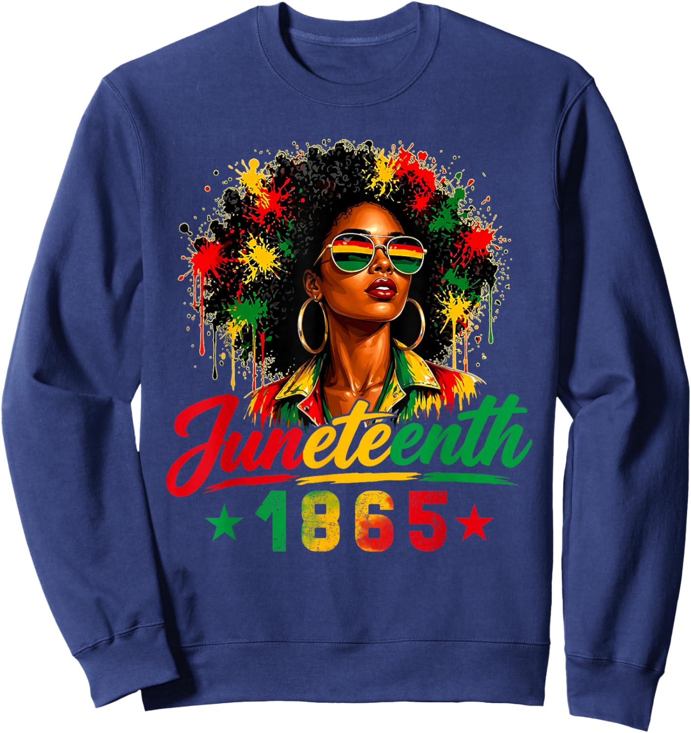Juneteenth Celebrating Freedom African American Women 1865 Sweatshirt - Sweatshirt | Navy