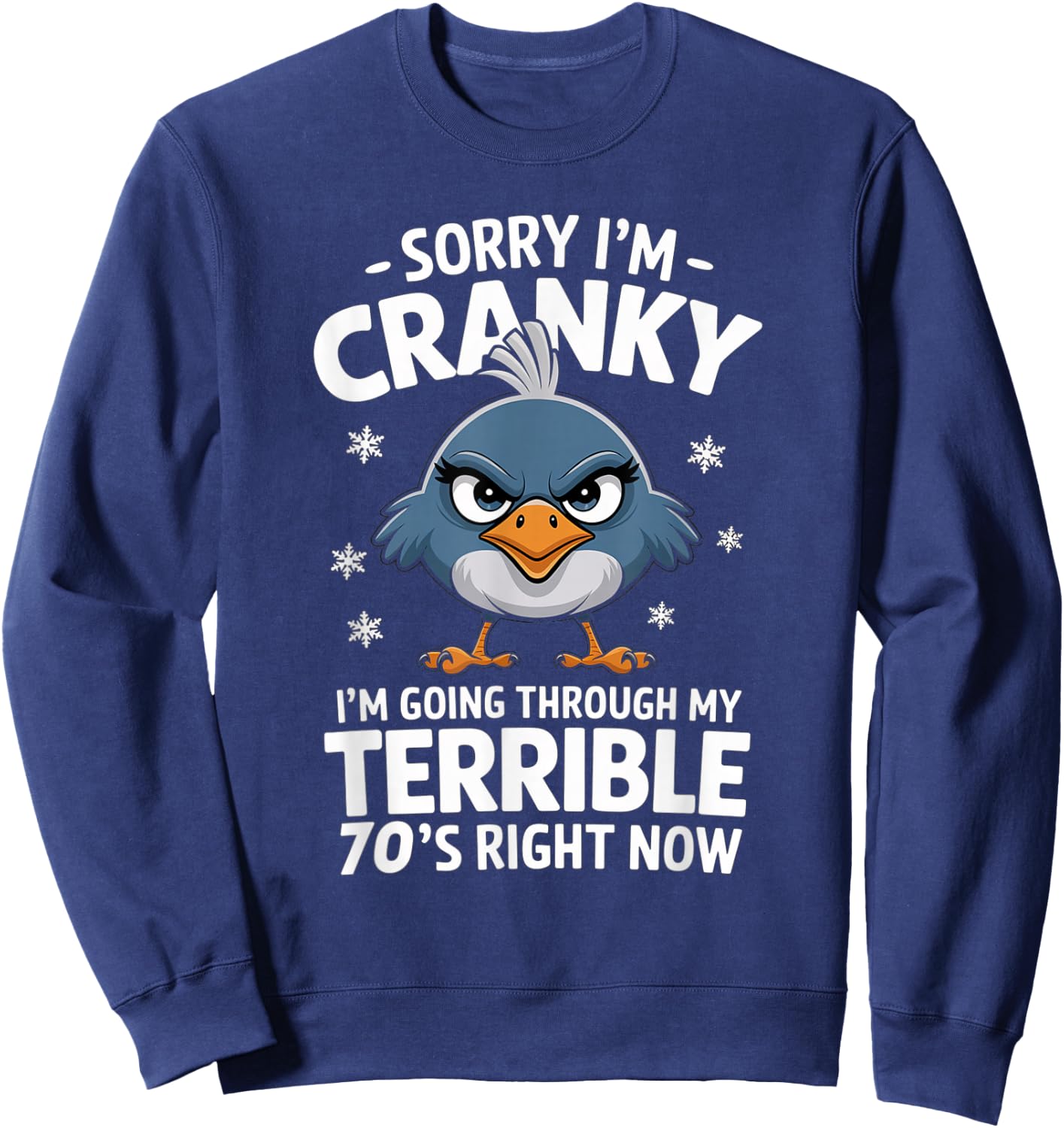 Funny Birthday Sorry I'm Cranky I'm Going Through My Terrible 70's Now Sweatshirt - Sweatshirt | Navy