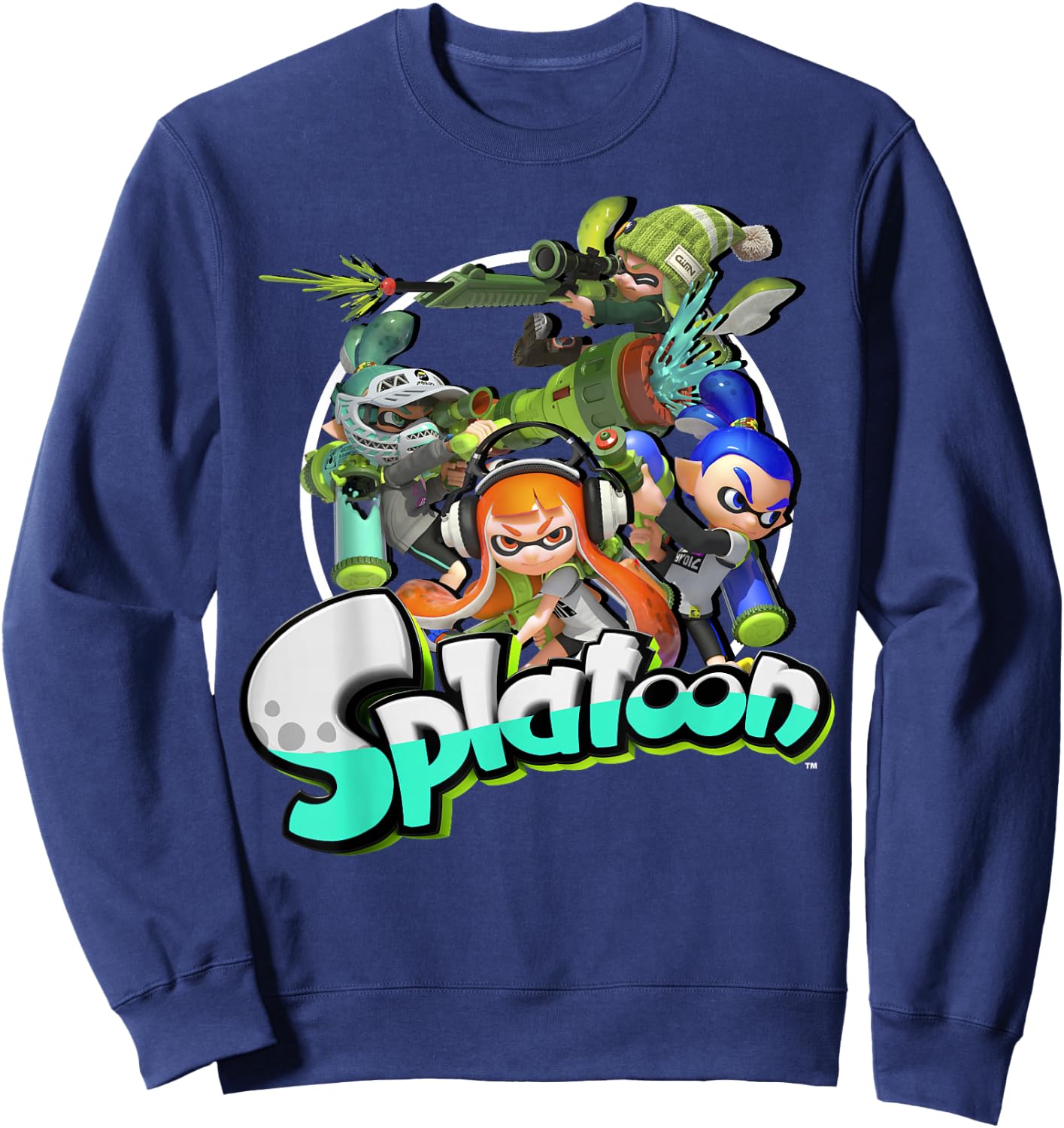 Nintendo Splatoon Inkling Squid Kids Logo Graphic Sweatshirt - Sweatshirt | Navy