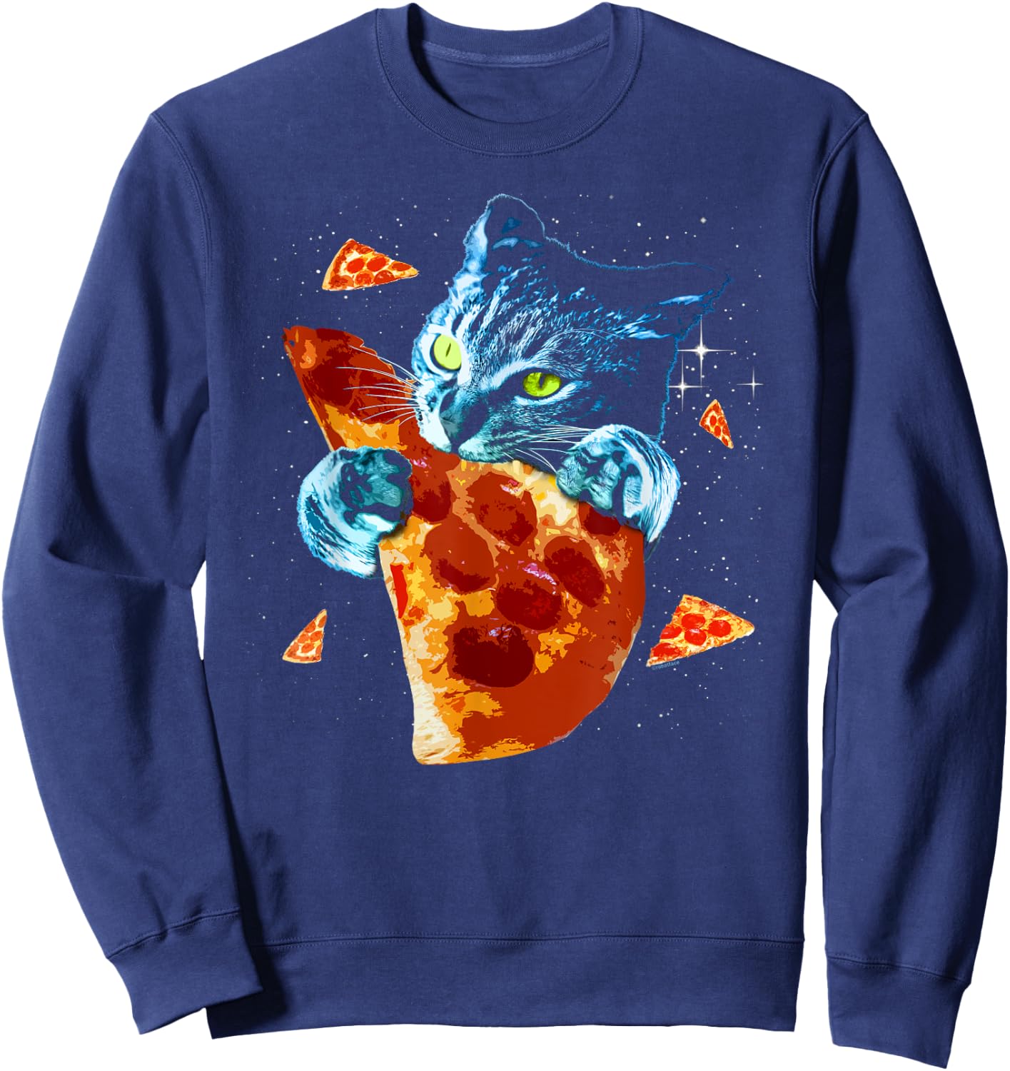 Pizza Cat in Space Sweatshirt - Sweatshirt | Navy