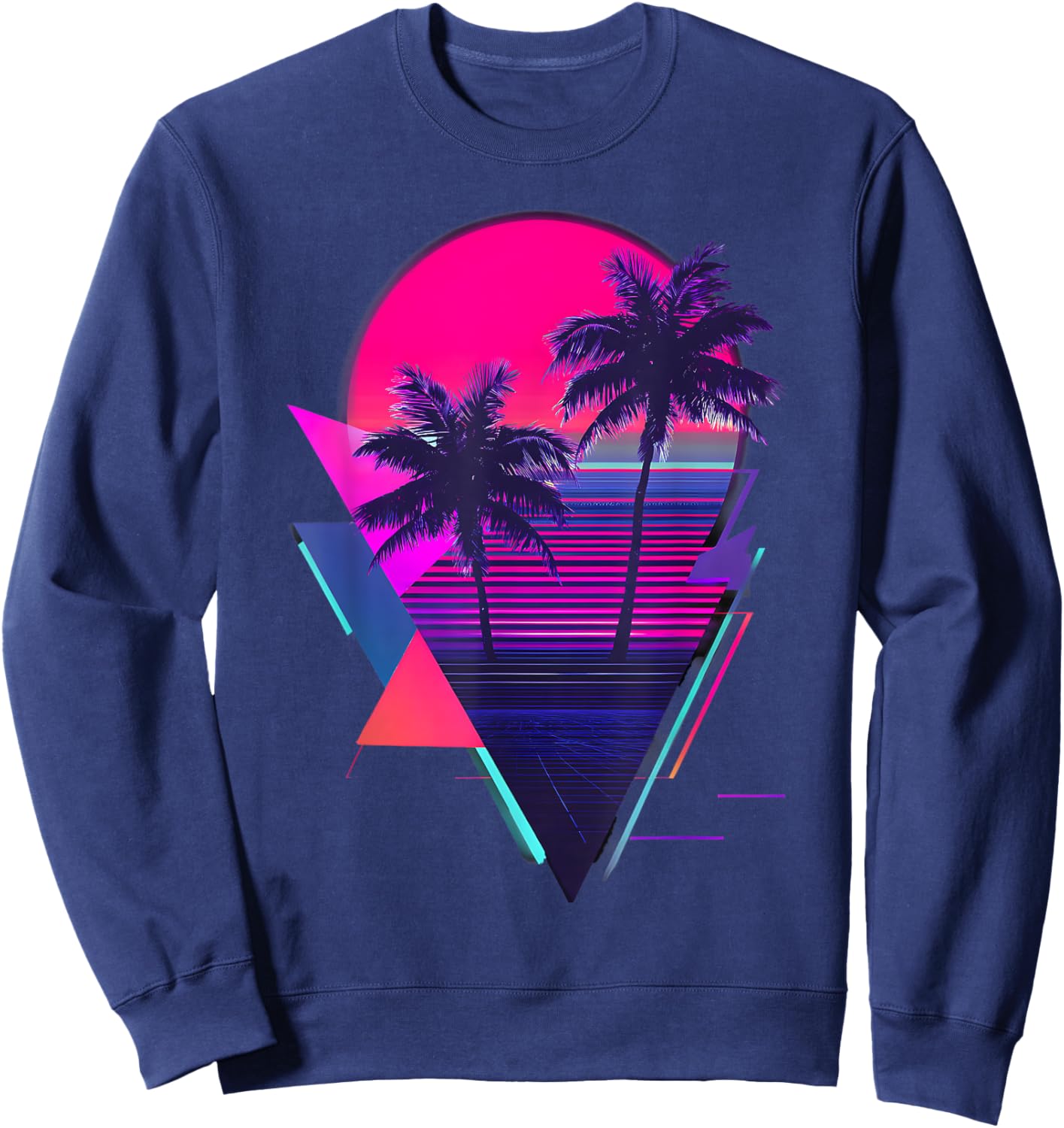 Vaporwave Retro 80s Sweatshirt - Sweatshirt | Navy