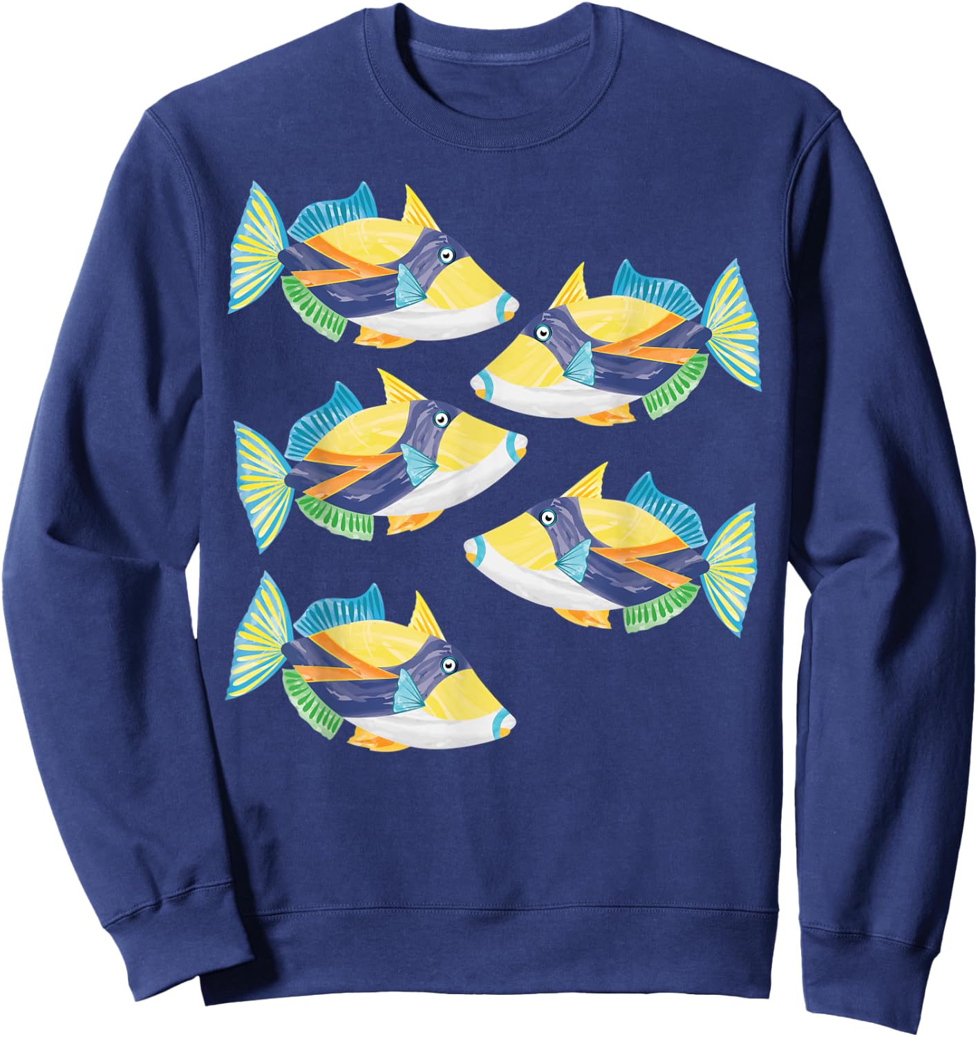 Exotic Reef triggerfish humuhumu Sweatshirt - Sweatshirt | Navy
