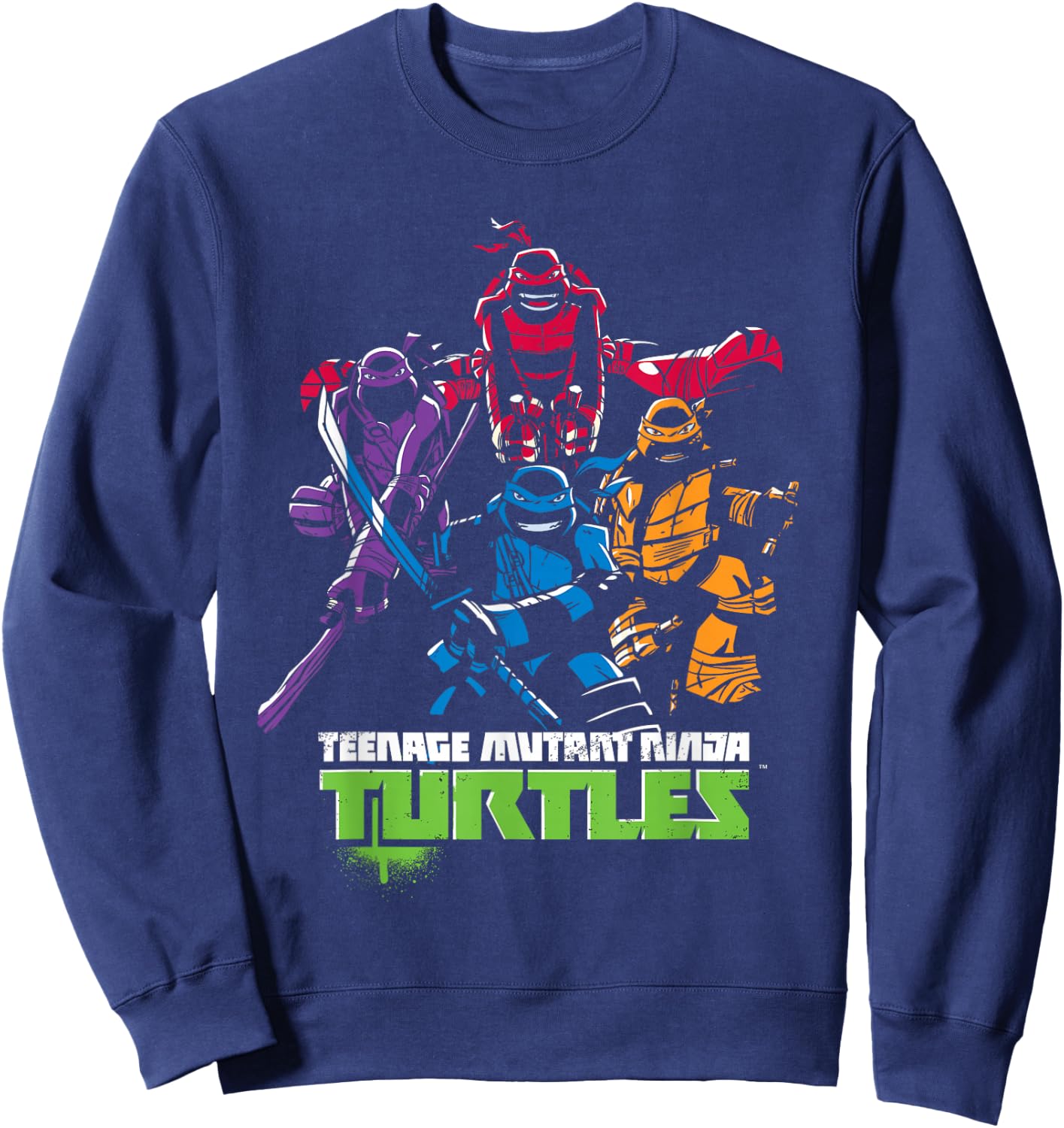 TMNT Neon Turtles Sweatshirt - Sweatshirt | Navy