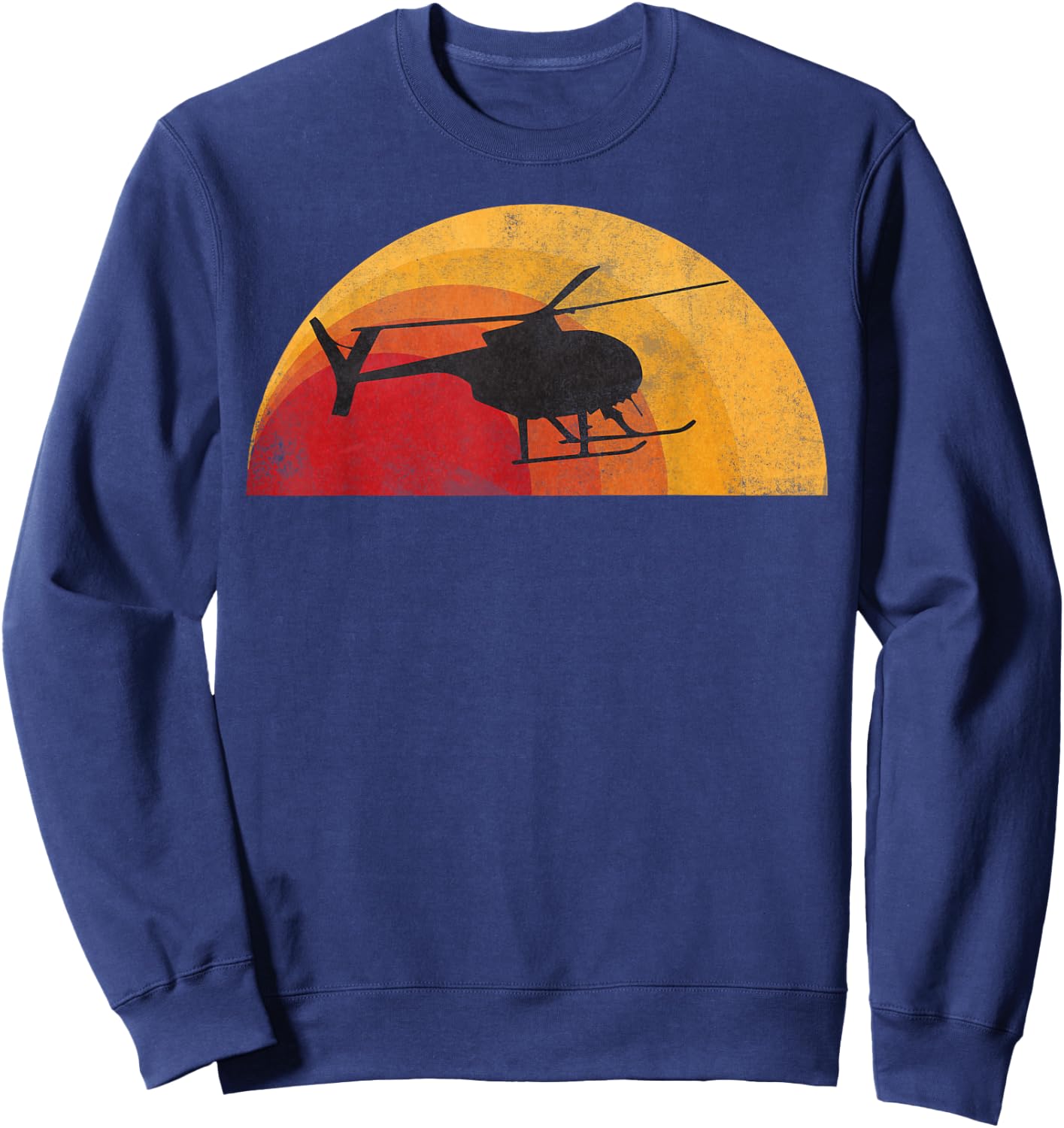 Helicopter Silhouette MD 500 Sunset Pilot Sweatshirt - Sweatshirt | Navy