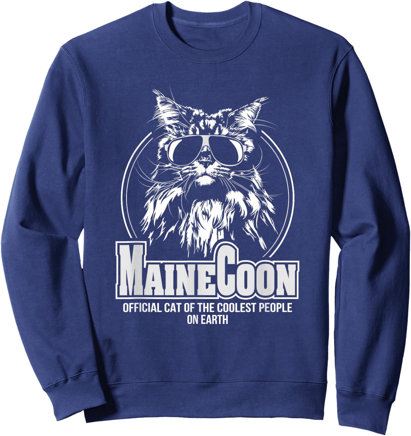 Funny Proud Maine Coon cool cat Shirt gift Sweatshirt - Sweatshirt | Navy