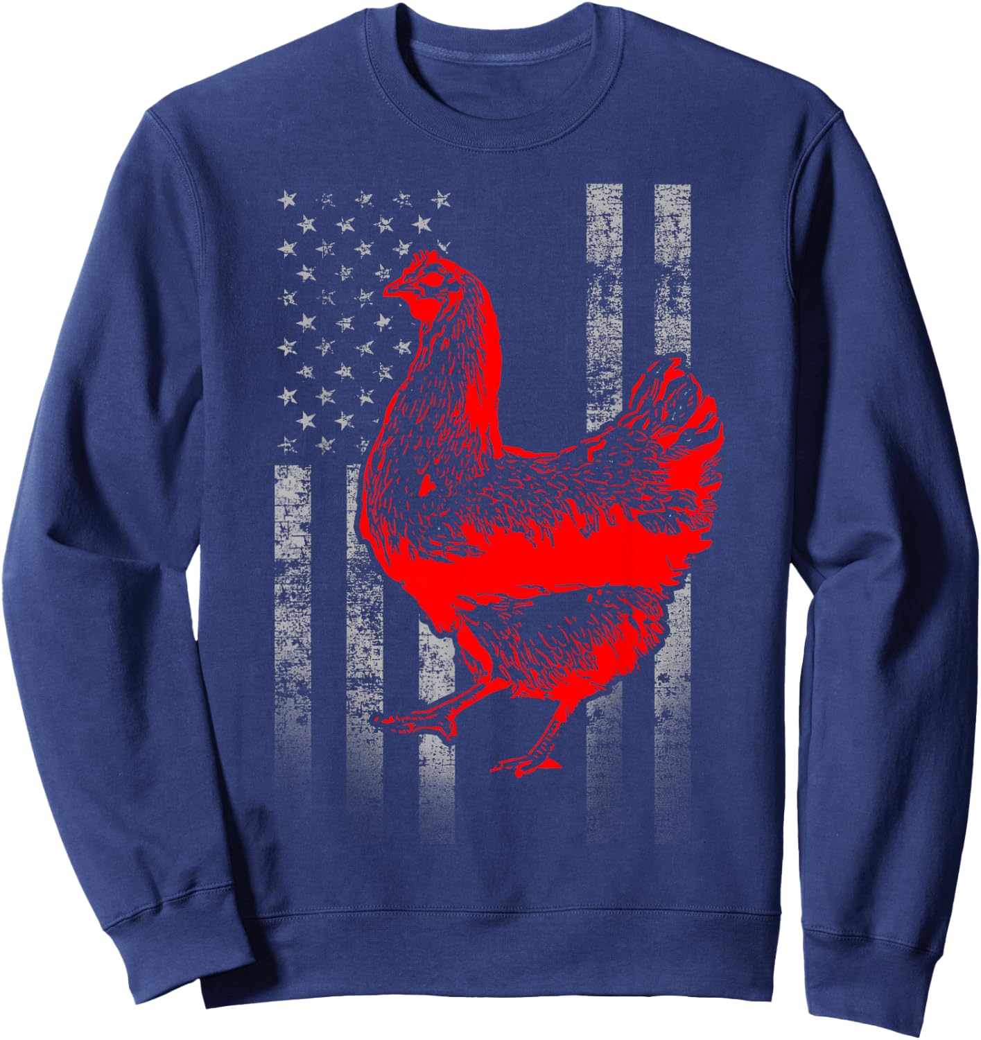 Chicken Farmer Shirt - Cool Chicken Flag Sweatshirt - Sweatshirt | Navy