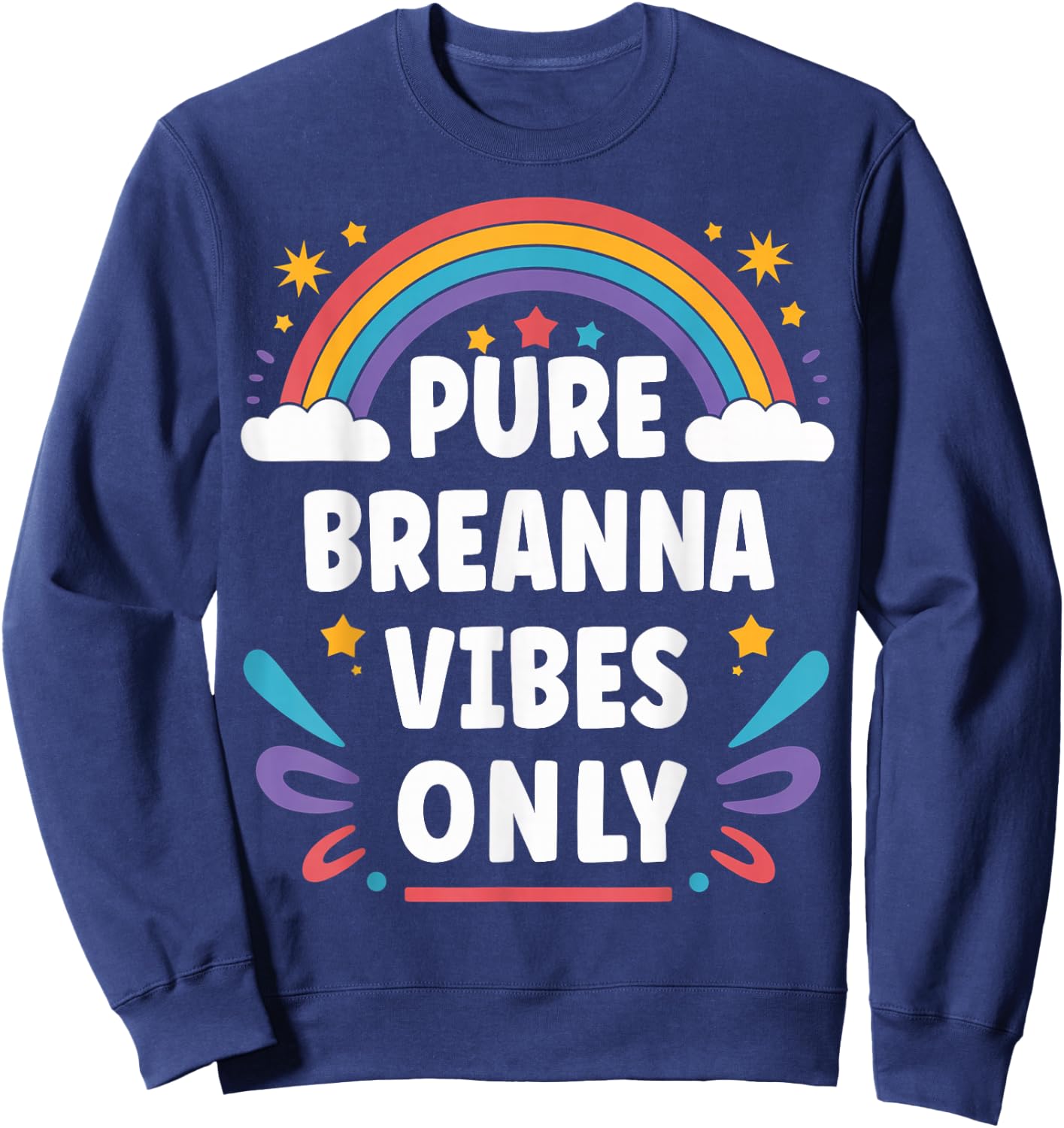 BREANNA Vibes Only Cute Retro Girls BREANNA Name Sweatshirt - Sweatshirt | Navy