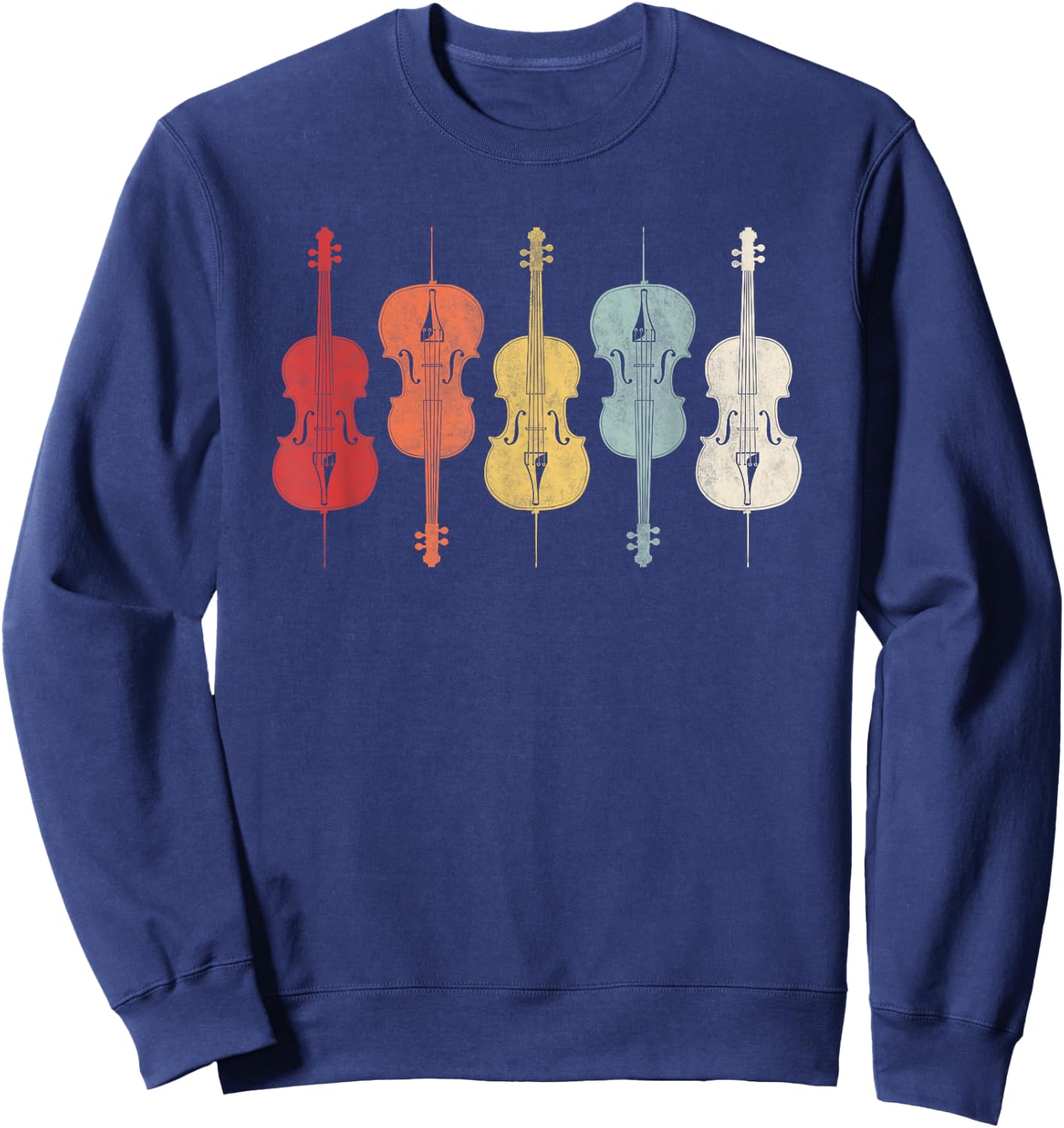 Vintage Retro 70s Orchestra Shirt For Cello Player Sweatshirt - Sweatshirt | Navy