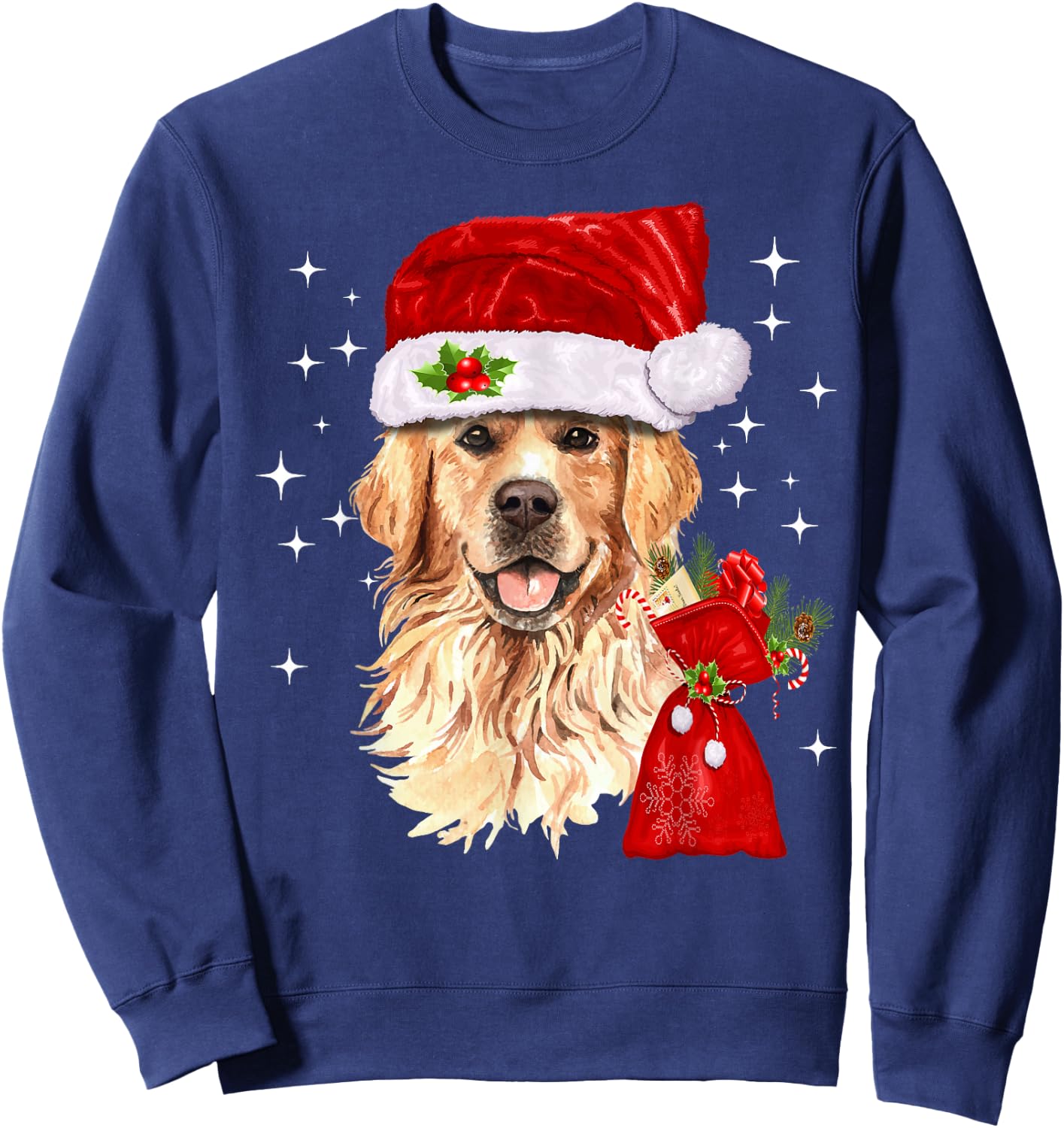 Golden Retriever Christmas Dog Lover Sweatshirt - Sweatshirt | Navy