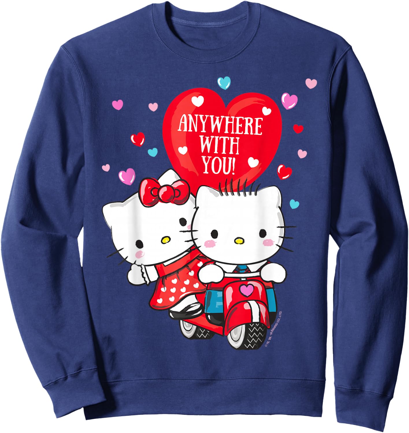 Hello Kitty and Dear Daniel Anywhere with You Valentine Sweatshirt - Sweatshirt | Navy