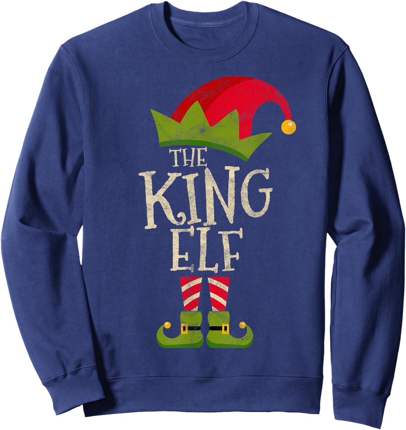 Easy The King Elf Xmas Costume Family Group Gift Christmas Sweatshirt - Sweatshirt | Navy