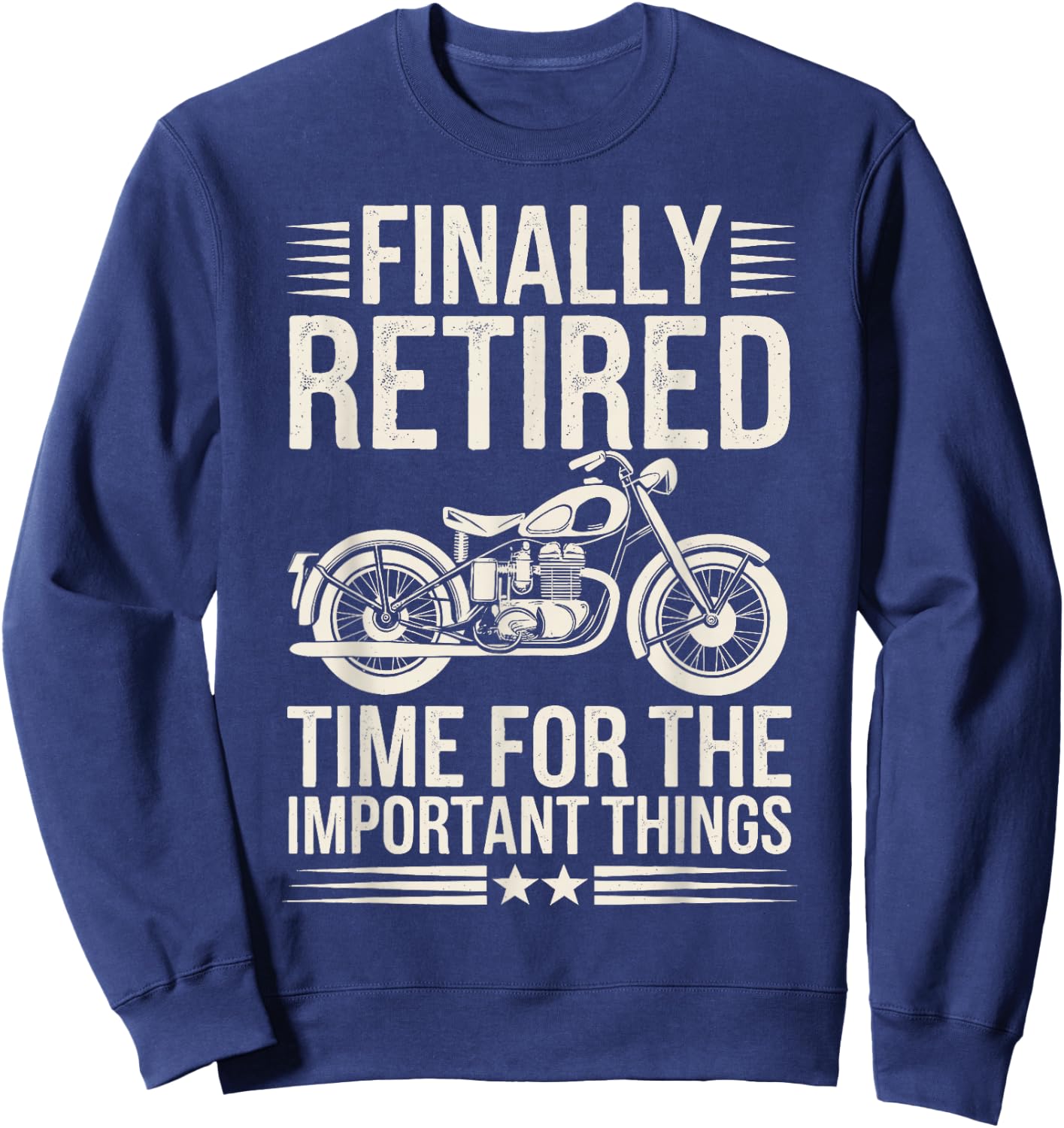 Retired Motorcycle Retirement Sweatshirt - Sweatshirt | Navy