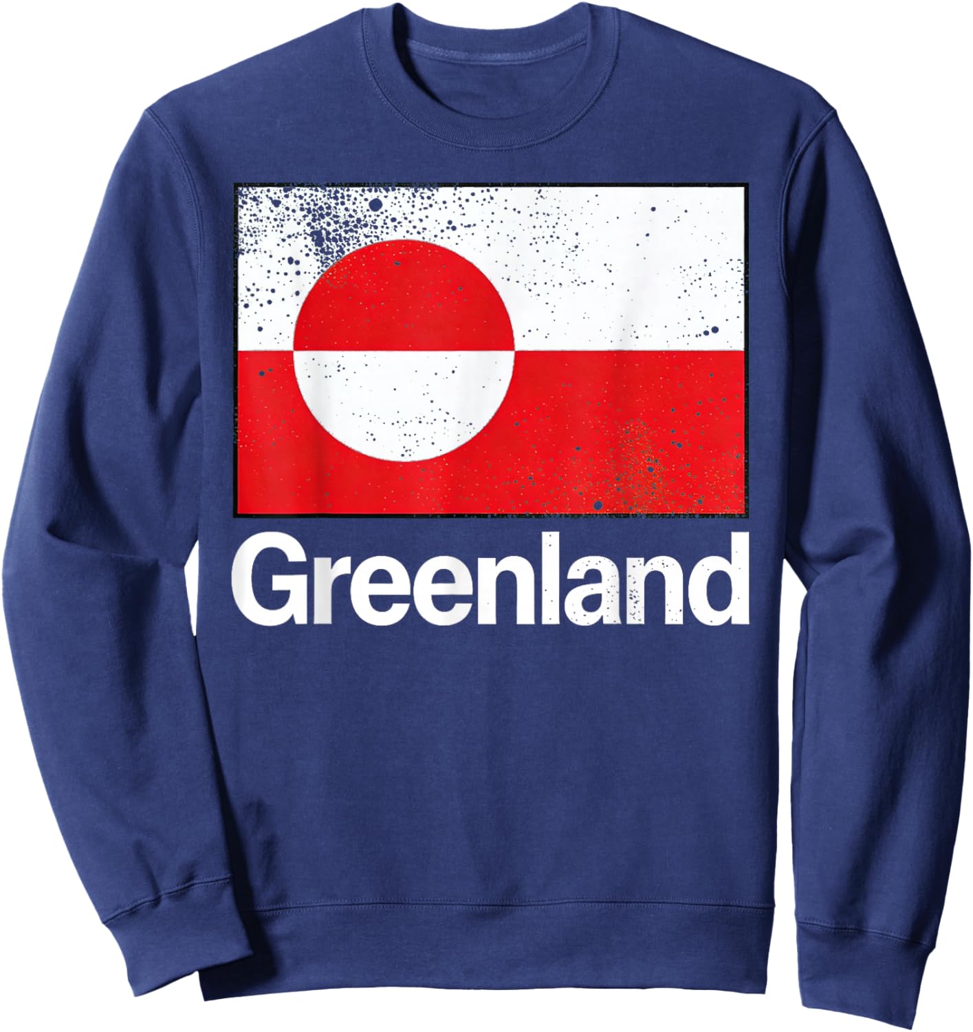 Vintage Greenland Flag Retro Men Women Kids Sweatshirt - Sweatshirt | Navy