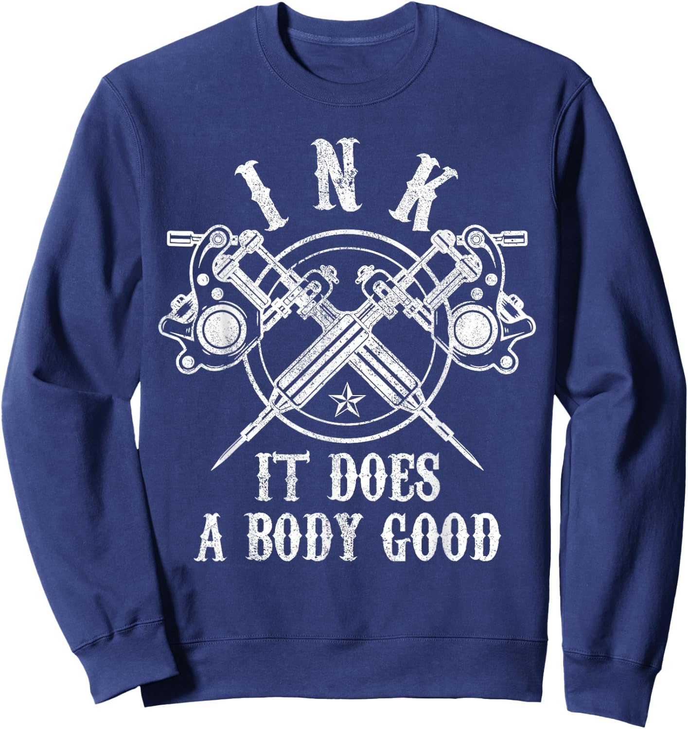 Tattoo Guns - Vintage Ink Inked Funny Tattoo Artist Gift Sweatshirt - Sweatshirt | Navy