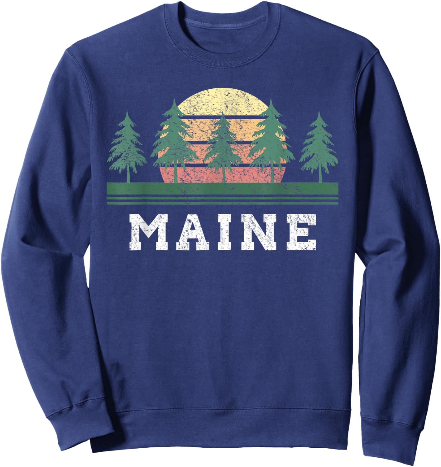 Maine Retro Vintage Gift Men Women Kids Sweatshirt - Sweatshirt | Navy