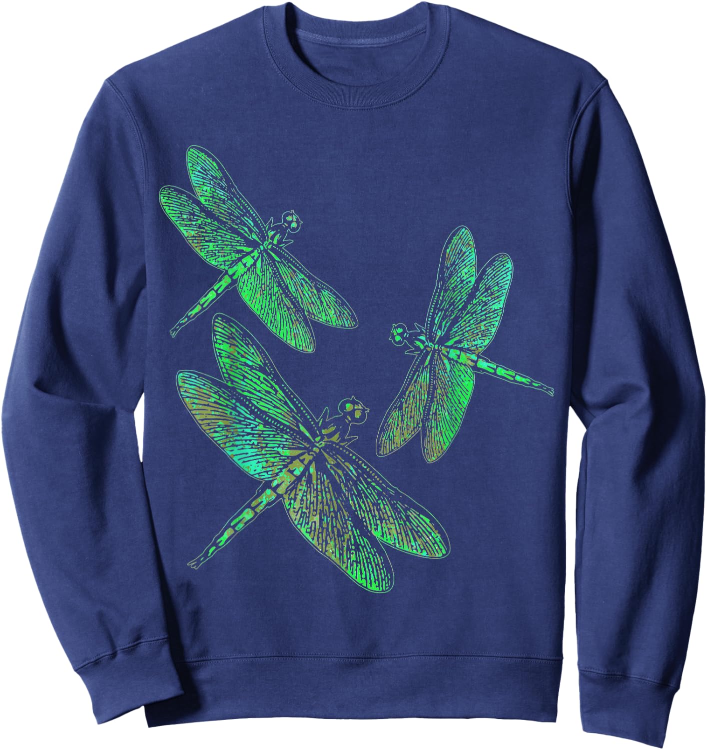 Retro Dragonflies Shirt - Cool Trendy Vintage Print Gift Sweatshirt - Sweatshirt | Navy