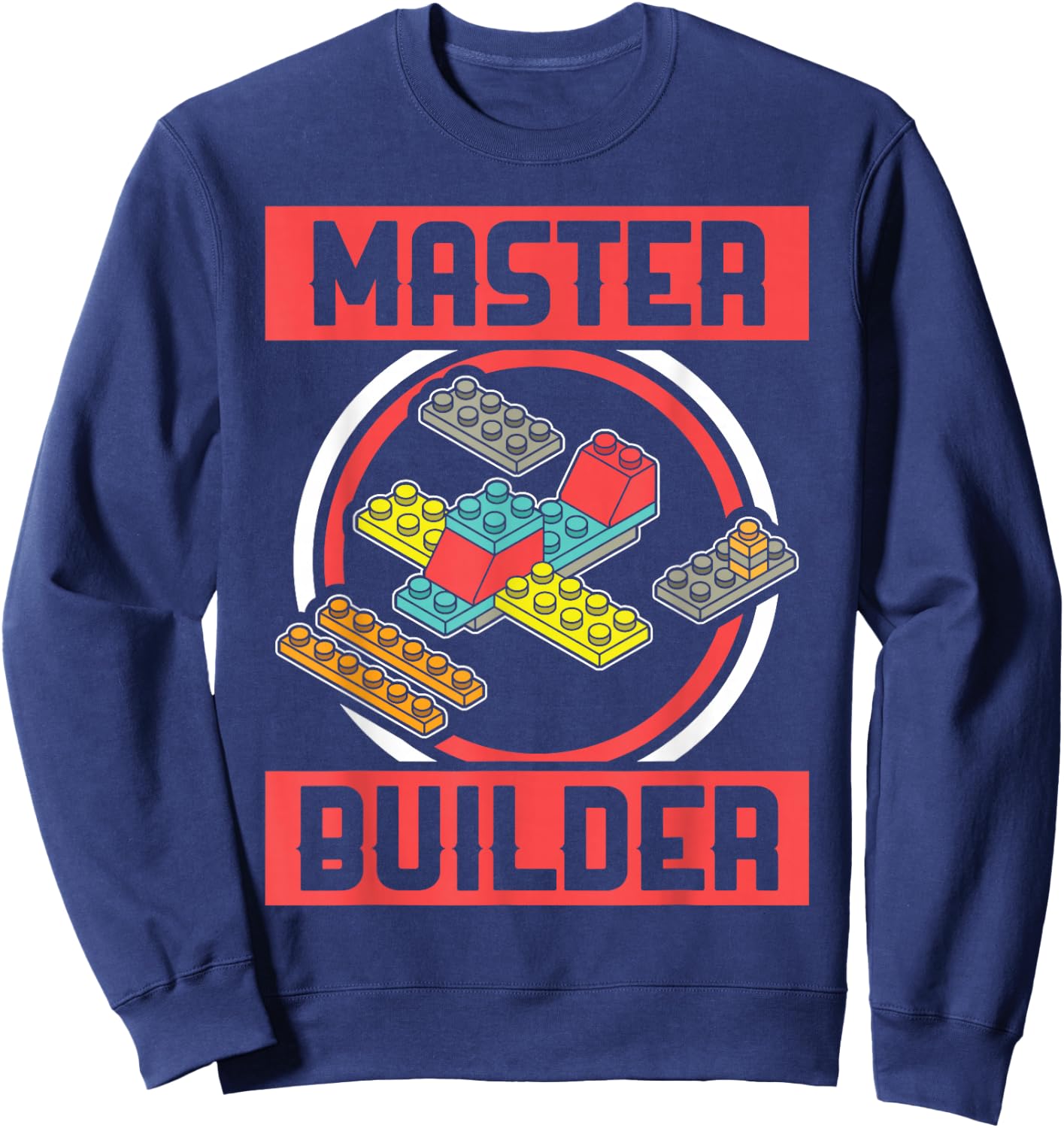 Master Builder Kids Building Blocks Birthday Bricks Boy Gift Sweatshirt - Sweatshirt | Navy
