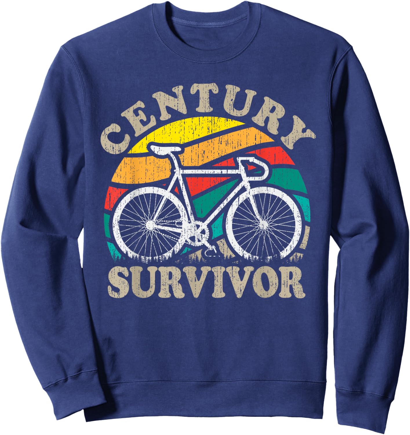 Century Survivor 100 Mile Bicycle Ride Road Cycling Sweatshirt - Sweatshirt | Navy