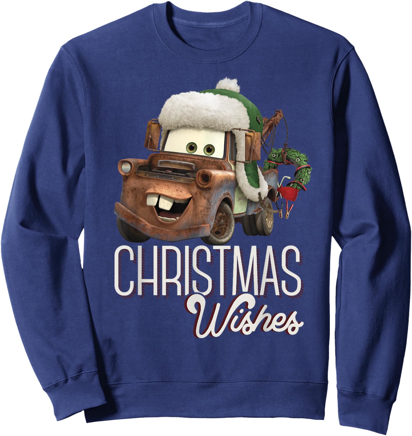Disney Pixar Cars Tow Mater Christmas Wishes Portrait Sweatshirt - Sweatshirt | Navy