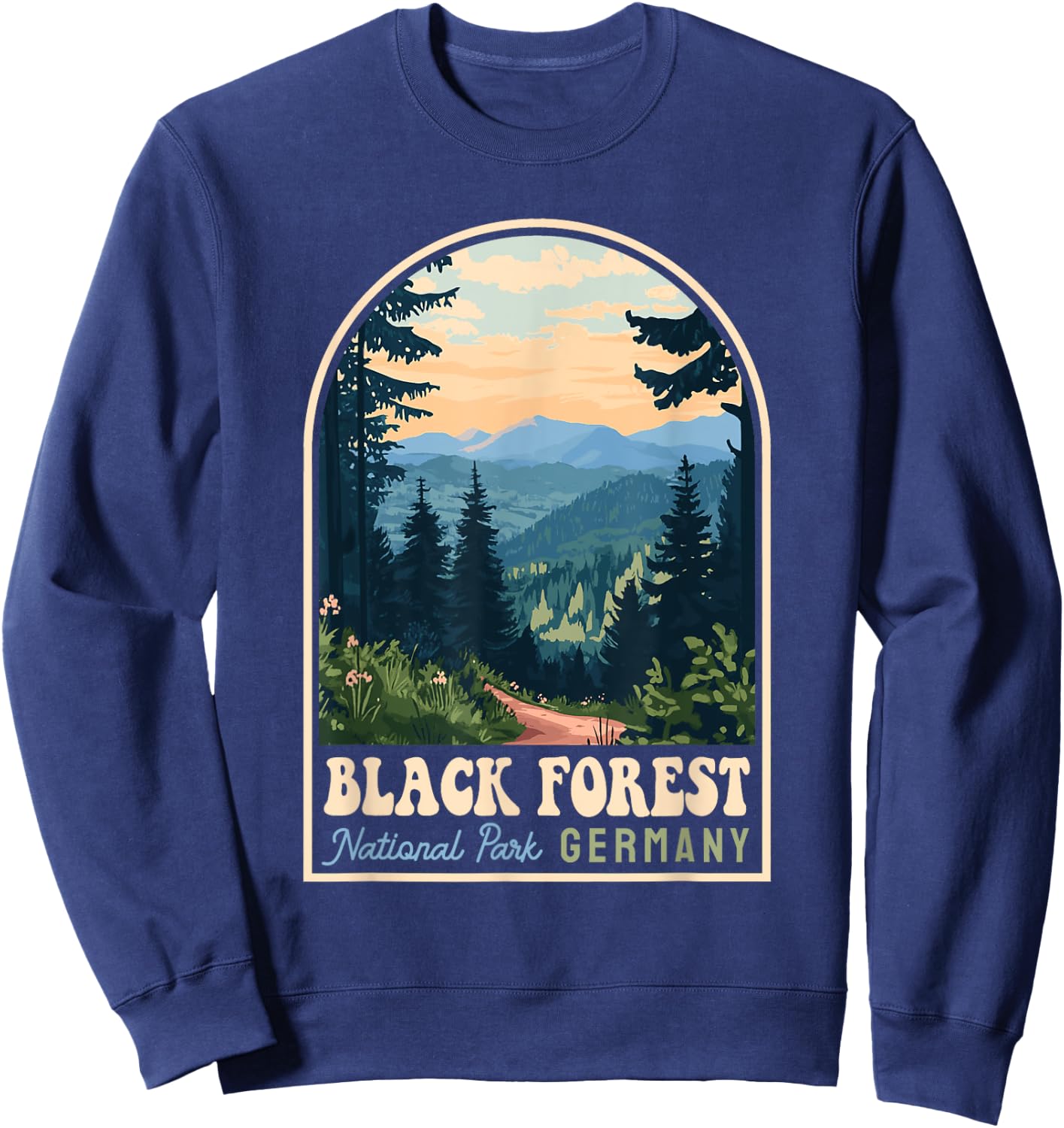 Black Forest National Park Germany Retro Travel Souvenir Sweatshirt - Sweatshirt | Navy