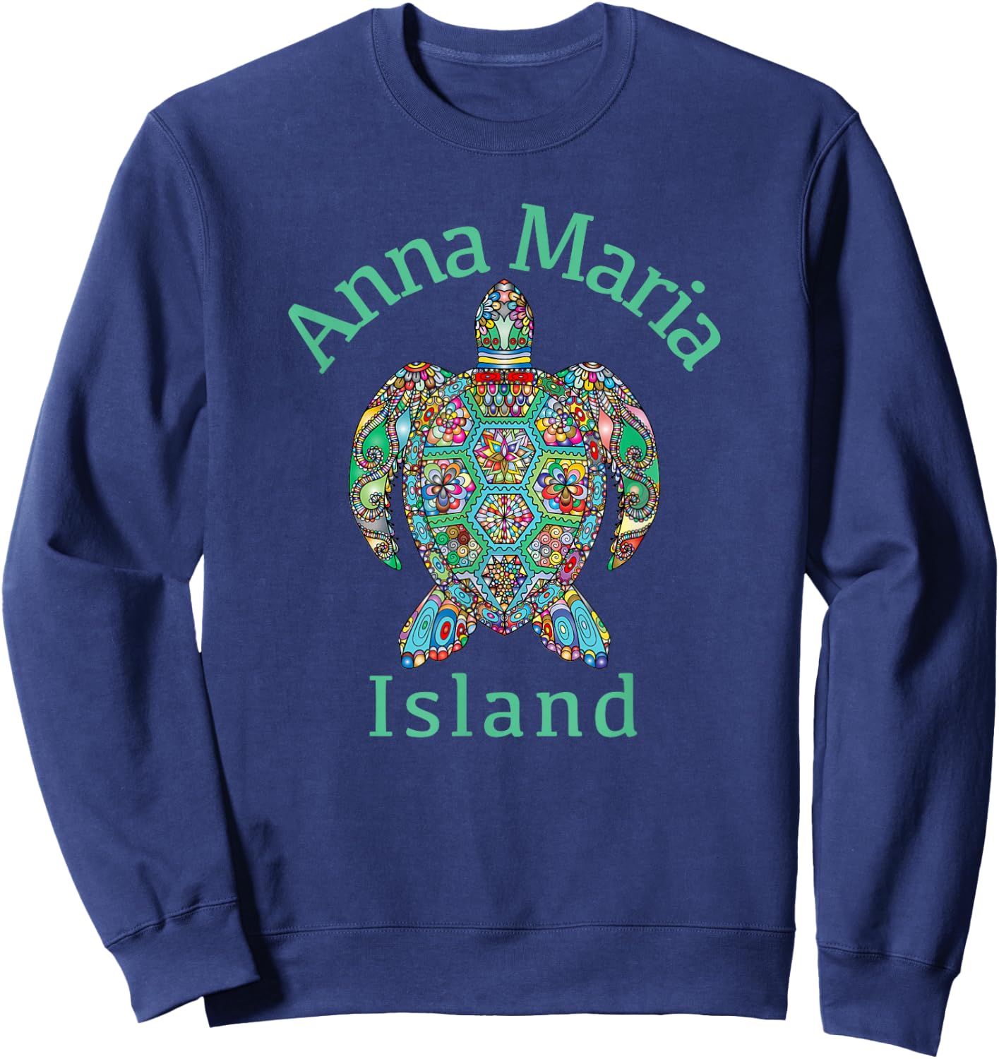 Anna Maria Island Tribal Turtle Gift Sweatshirt - Sweatshirt | Navy