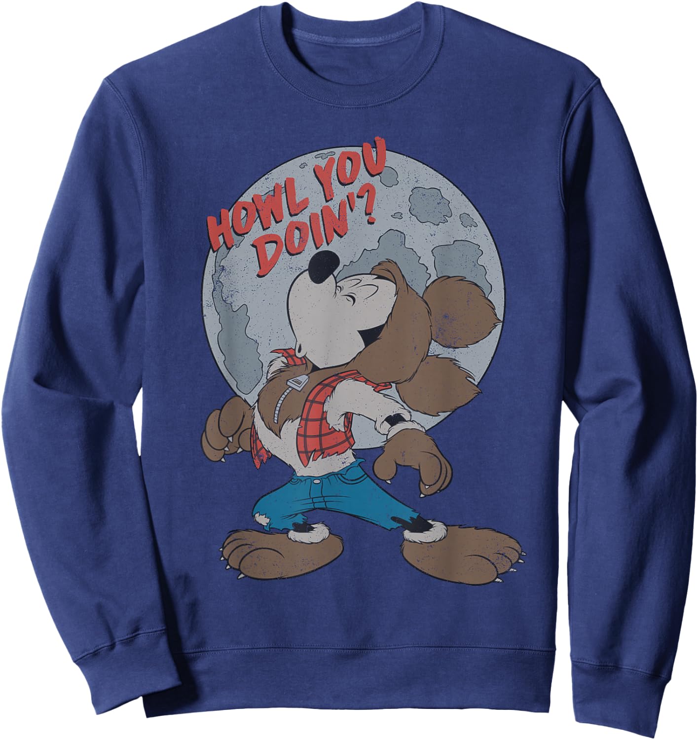 Disney Mickey Mouse Werewolf Howl You Doin' Sweatshirt - Sweatshirt | Navy