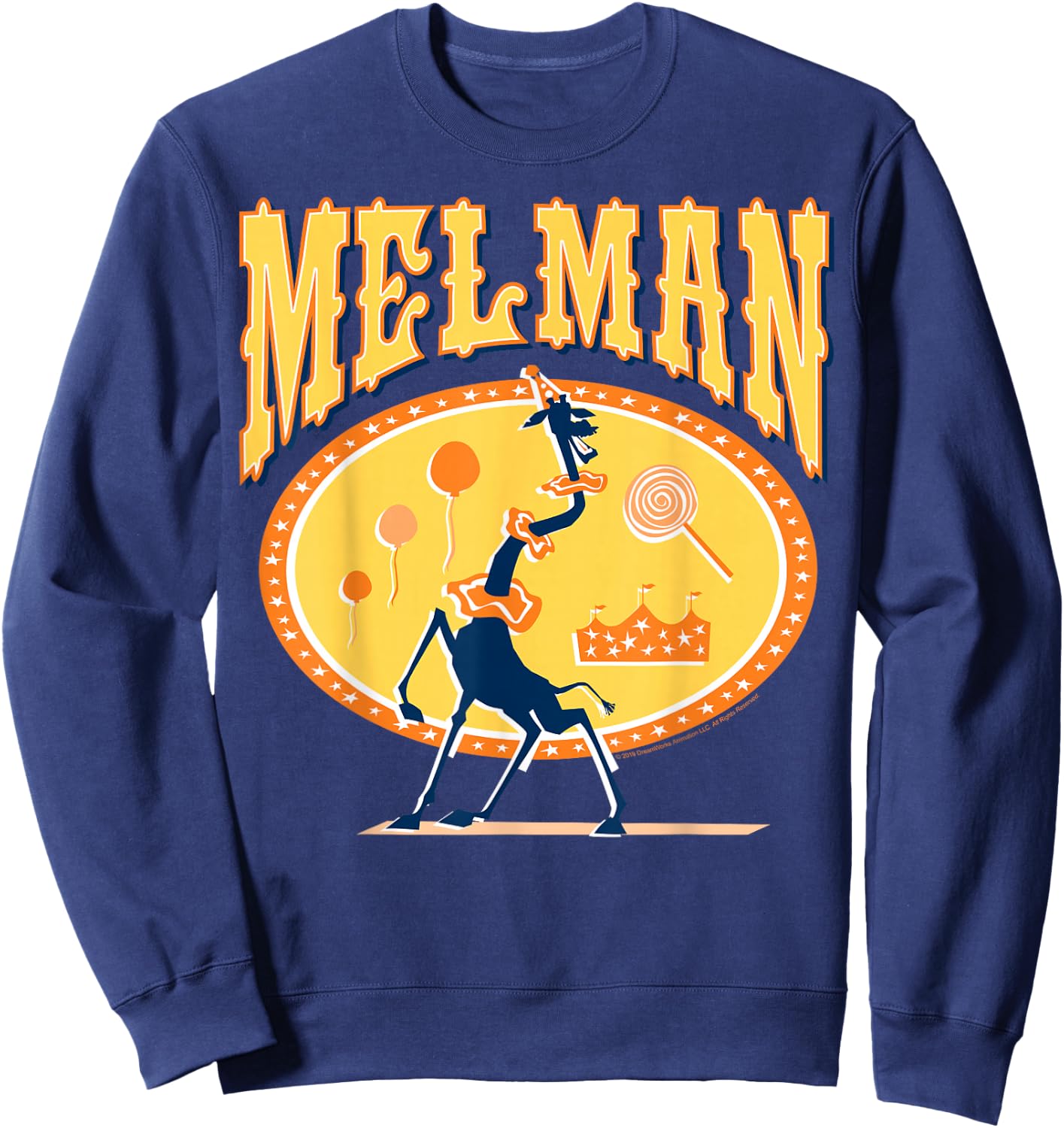 Madagascar Melman Circus Giraffe Silhouette Poster Sweatshirt - Sweatshirt | Navy