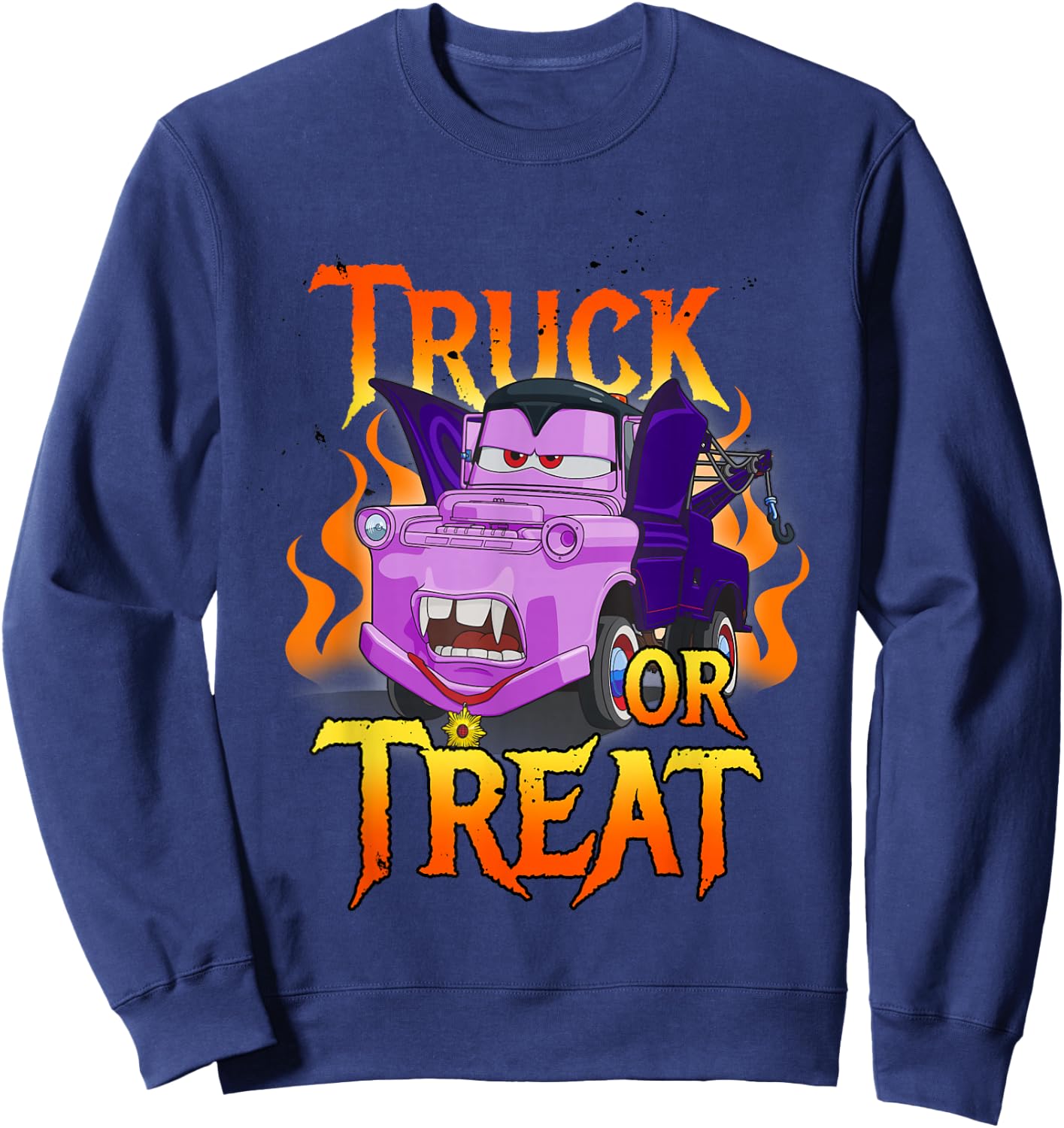 Disney Pixar Cars Halloween Vampire Truck Or Treat Sweatshirt - Sweatshirt | Navy