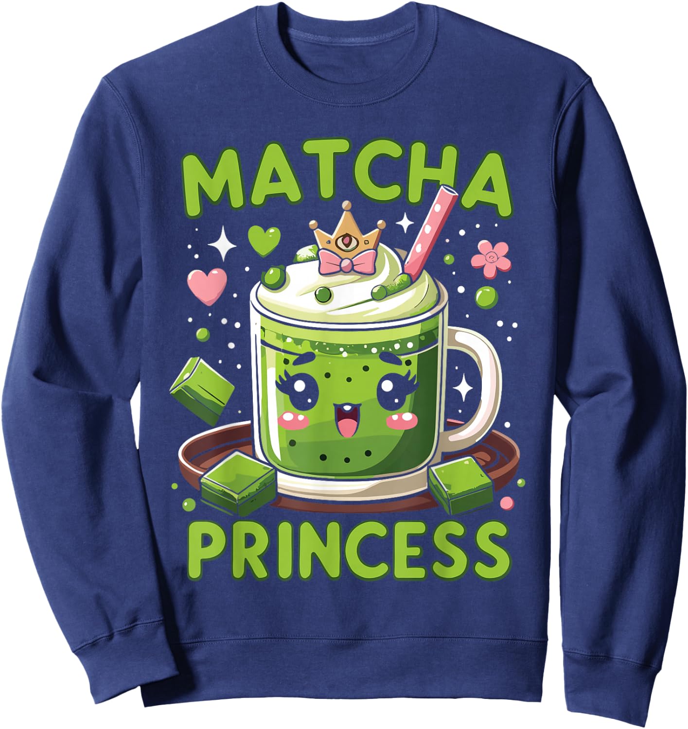 Green Tea Matcha Princess Matcha Lover Japanese Tea Sweatshirt - Sweatshirt | Navy