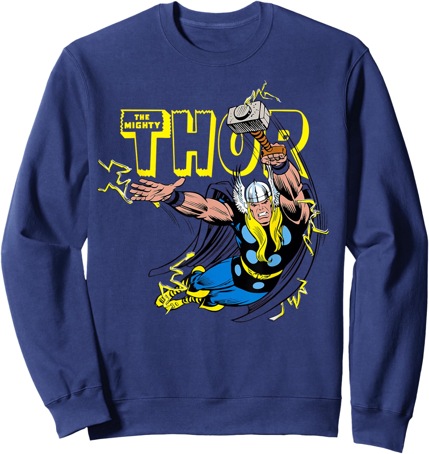 Marvel Thor Classic Retro Comic Graphic Sweatshirt - Sweatshirt | Navy