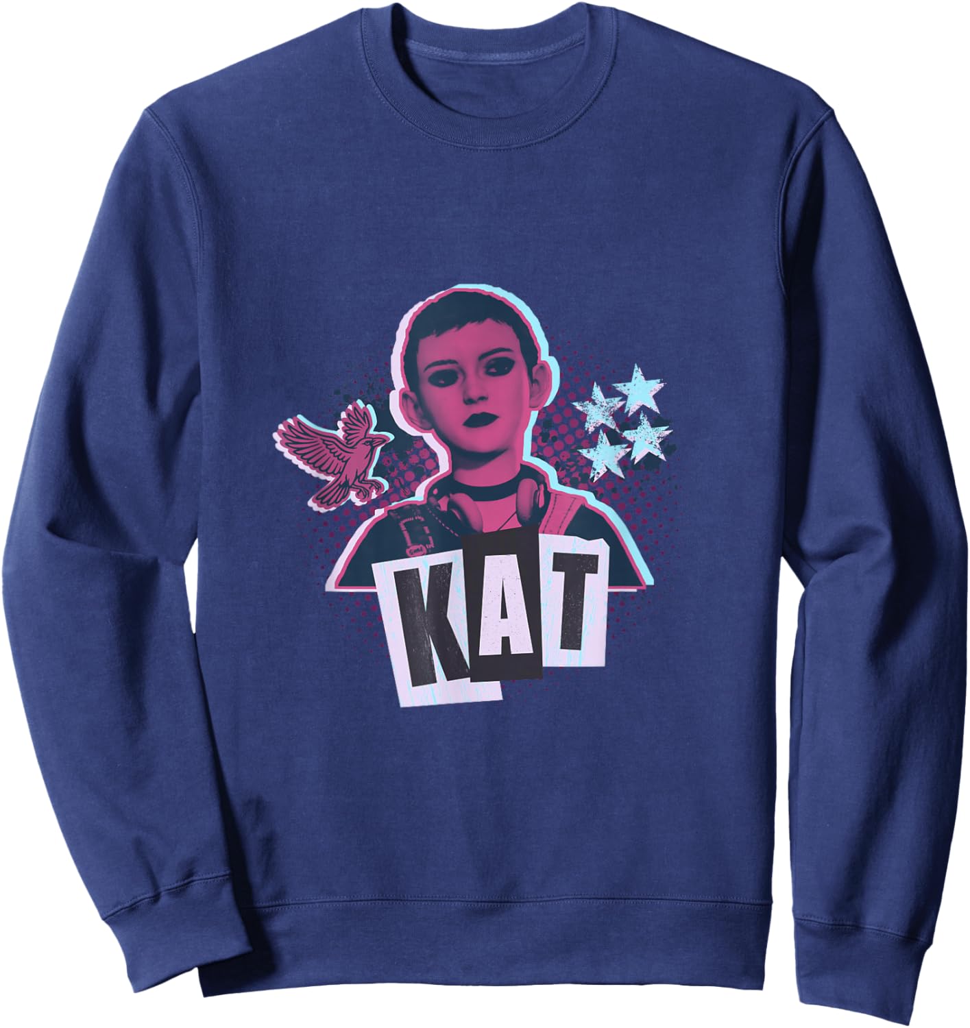 Kat Mikaelsen Short Hair 90s Grunge Lost Records Bloom Rage Sweatshirt - Sweatshirt | Navy