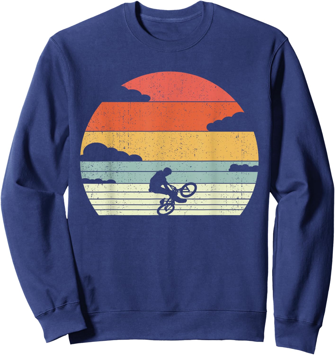 Retro BMX Riding - Vintage Oldschool BMX Sweatshirt - Sweatshirt | Navy