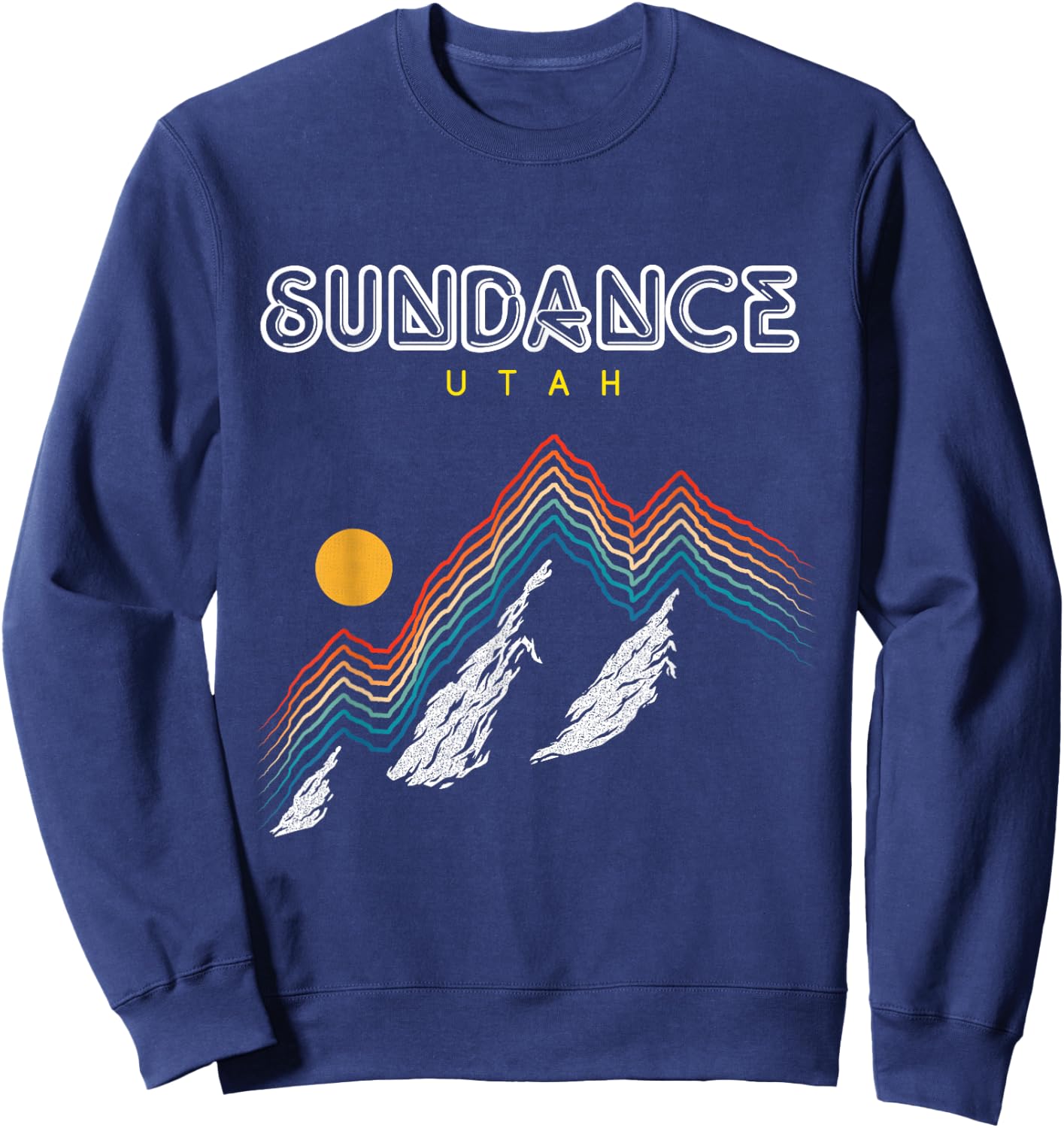 Sundance Utah - USA hiking and climbing 1980s Retro Design Sweatshirt - Sweatshirt | Navy