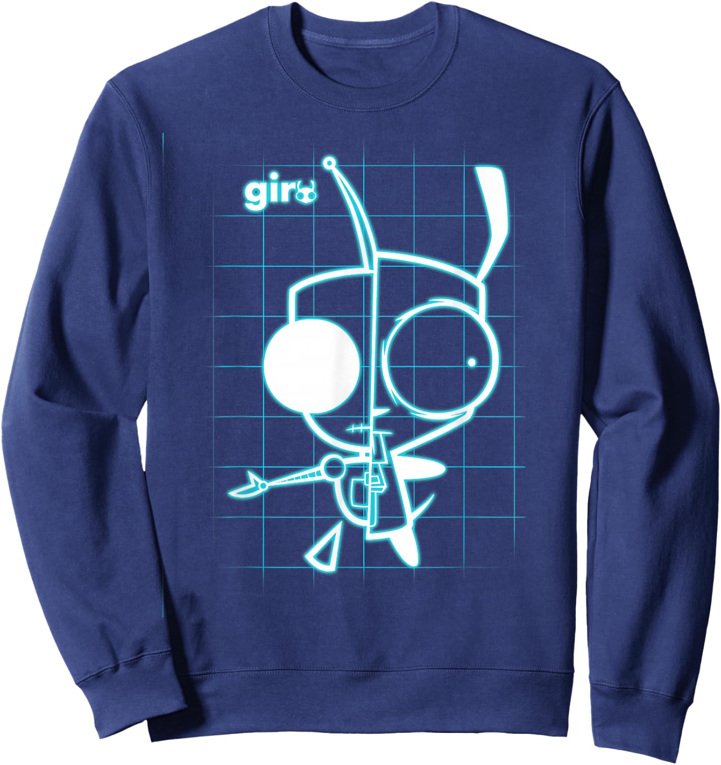Nickelodeon Invader Zim X-Ray Schematic Gir Sweatshirt - Sweatshirt | Navy