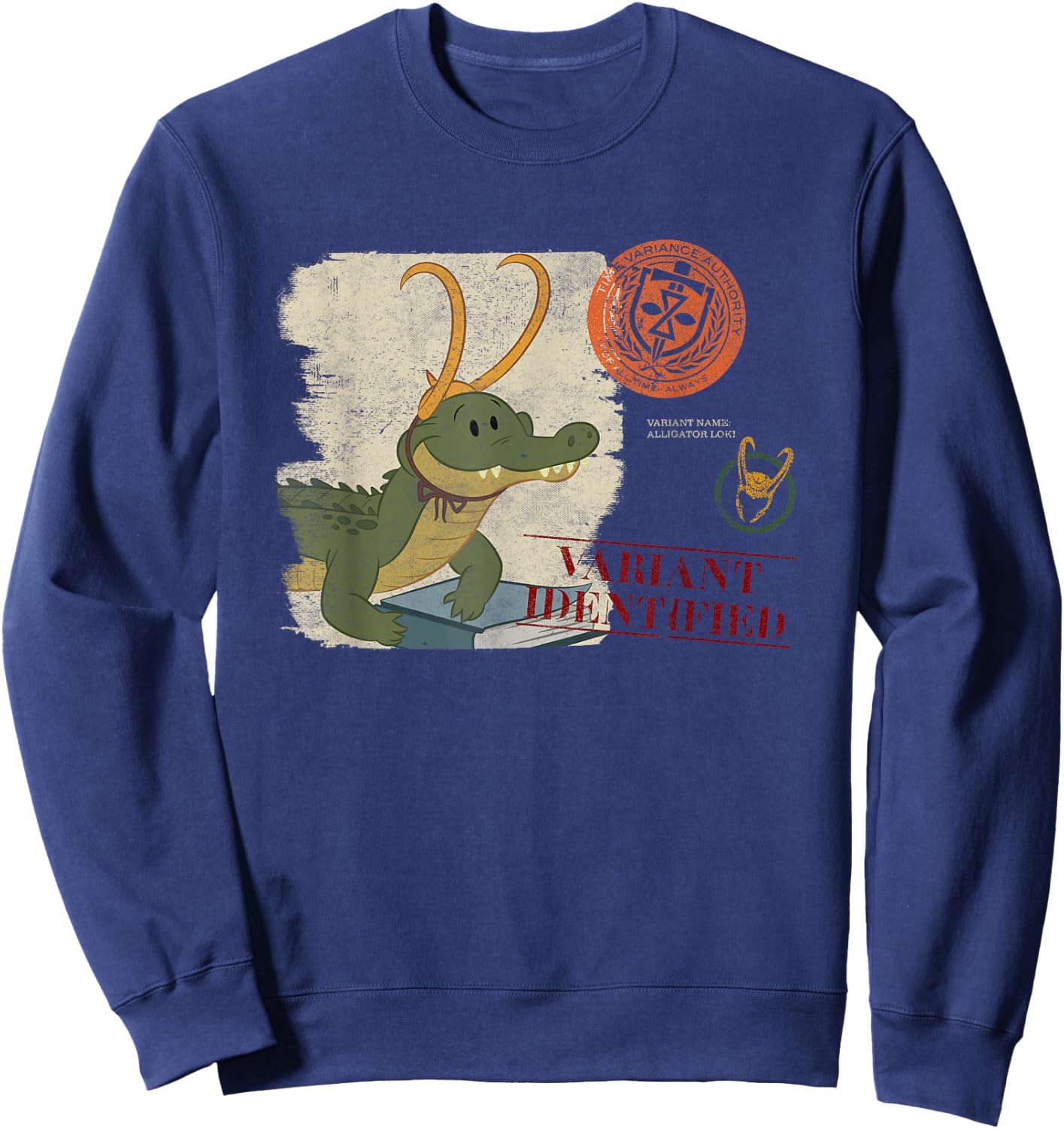 Marvel Loki Cartoon Alligator Loki Variant Identified Sweatshirt - Sweatshirt | Navy