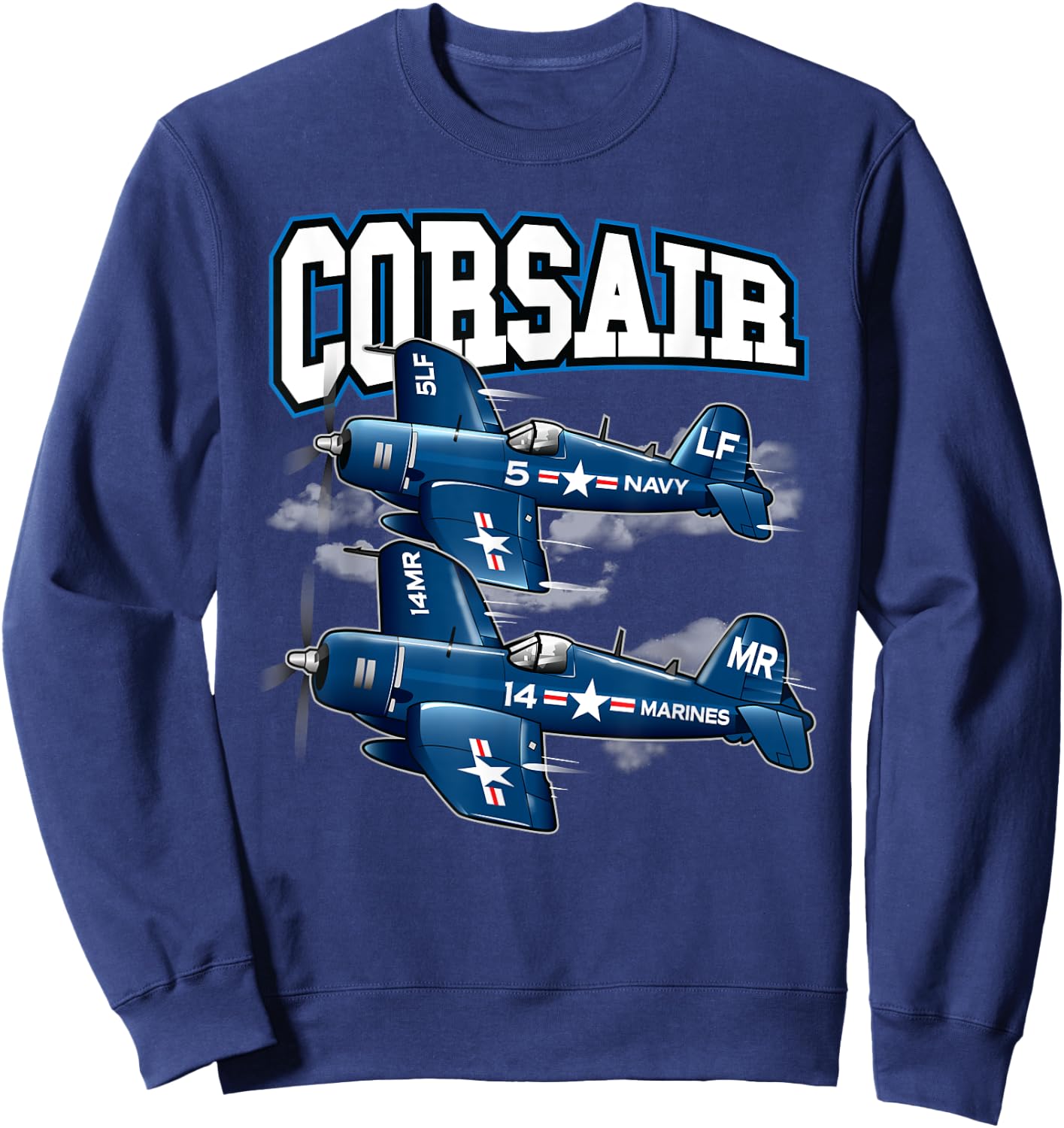 Corsair Warbird World War II Fighter Plane Pilot Gift Sweatshirt - Sweatshirt | Navy