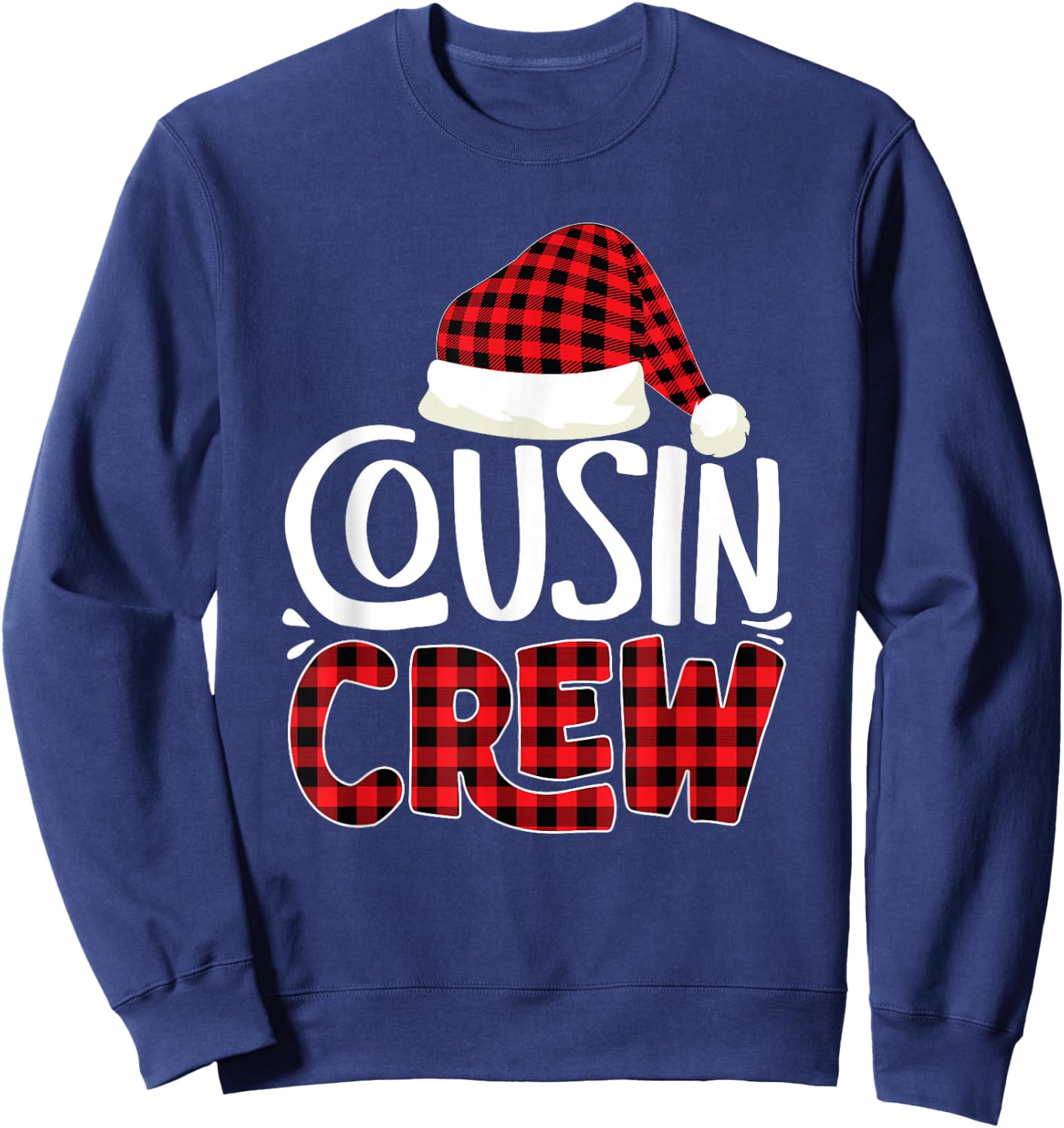 Cousin Crew Family Group Matching Christmas Pajama Party Sweatshirt - Sweatshirt | Navy