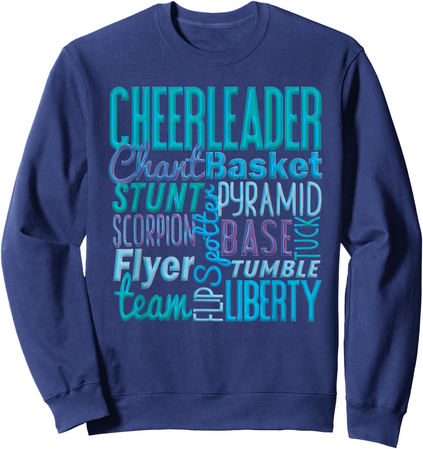 Cute Cheerleader Gift, Blue Cheer Moves Cheerleading Coach Sweatshirt - Sweatshirt | Navy
