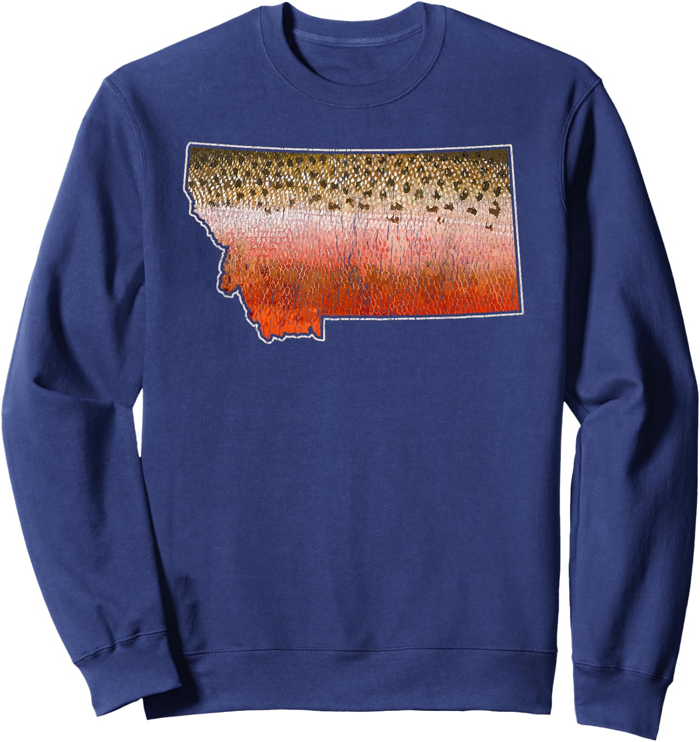 Cutthroat Trout Fishing Shirt - Montana Fly Fishing Sweatshirt - Sweatshirt | Navy