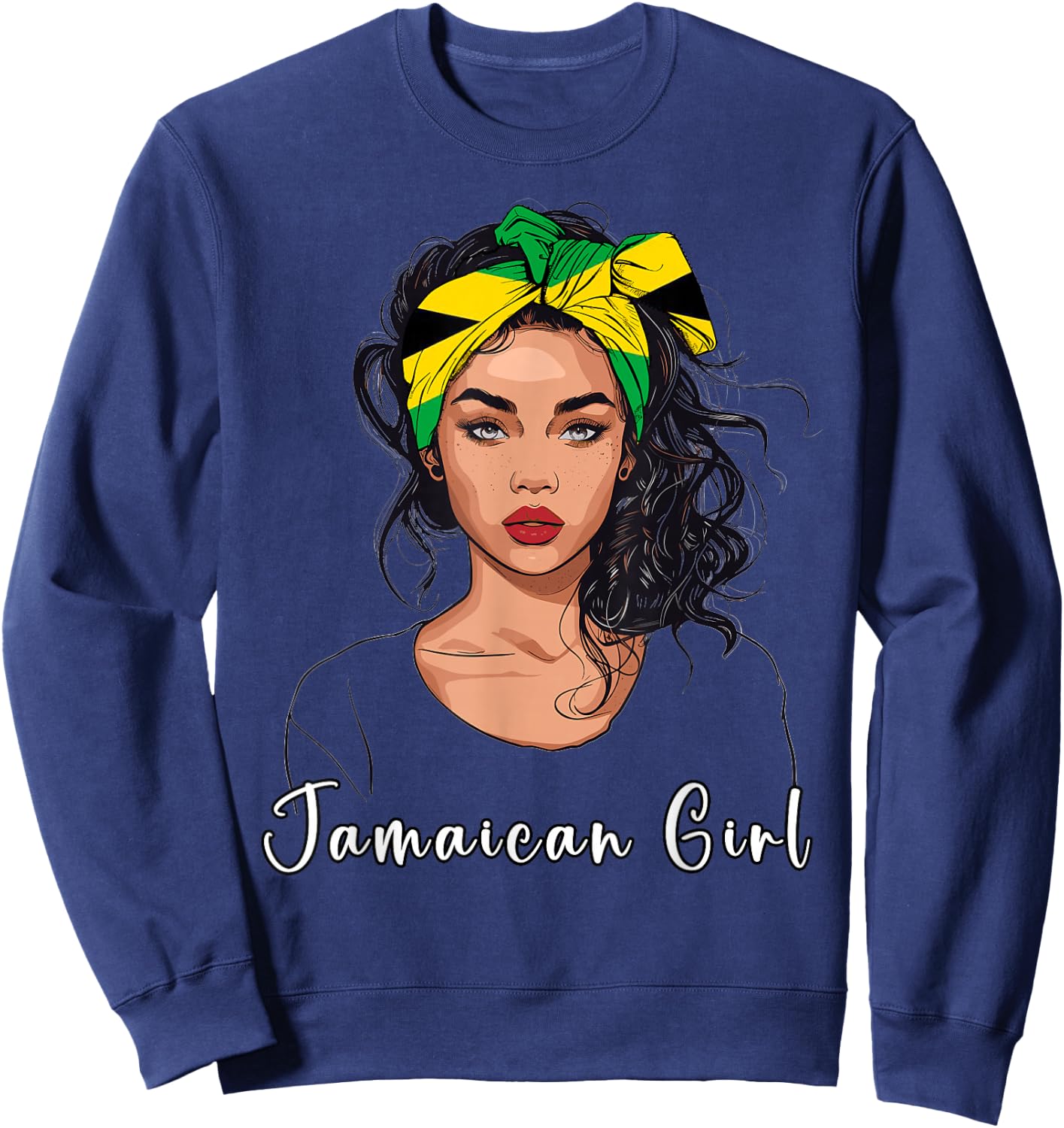 Jamaican Girl Flag Souvenirs Products Jamaica Sweatshirt - Sweatshirt | Navy