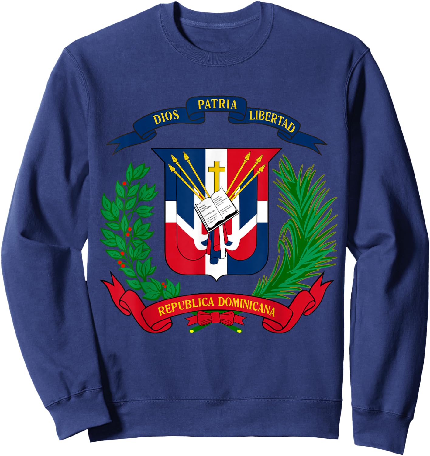 Coat of Arms Republica Dominicana Bandera Dominican Flag Sweatshirt - Sweatshirt | Navy