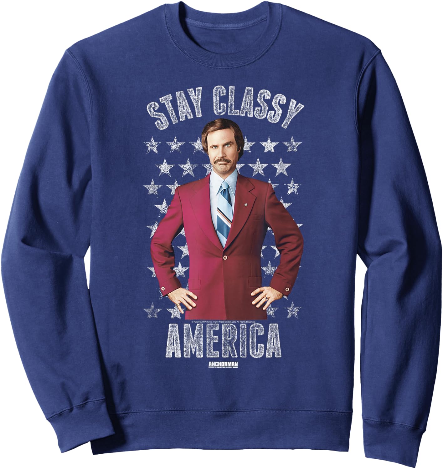 Anchorman Stay Classy America Sweatshirt - Sweatshirt | Navy