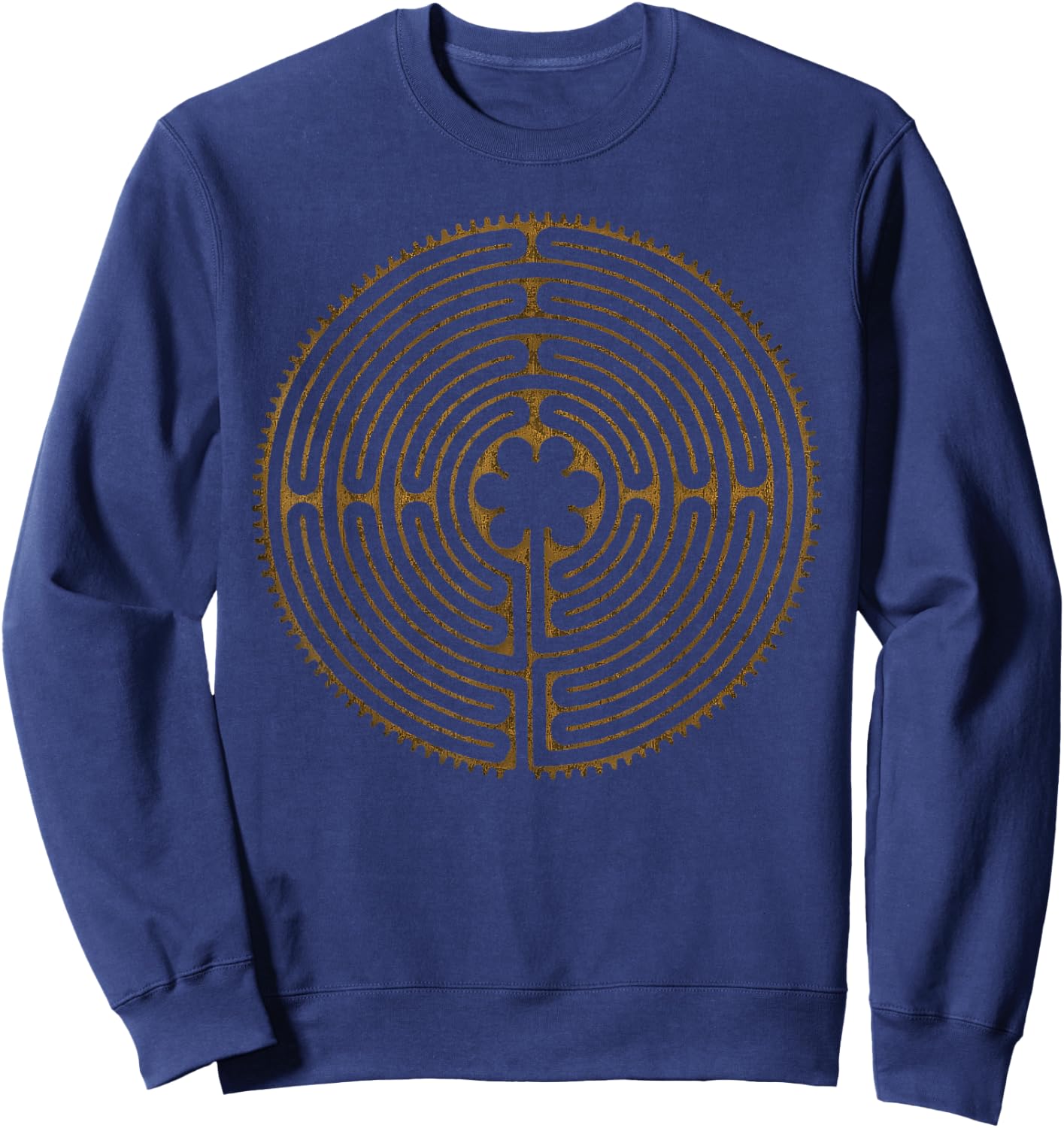 CHARTRES Labyrinth - Antique Style Symbol Sweatshirt - Sweatshirt | Navy