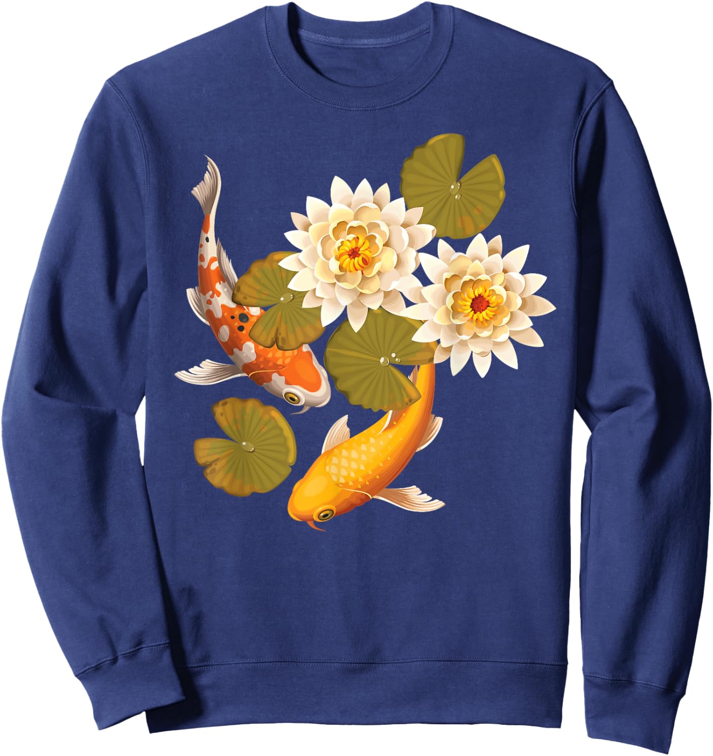Japanese Koi Fish Japan Butterfly Carp Nishikigoi Fish Pond Sweatshirt - Sweatshirt | Navy