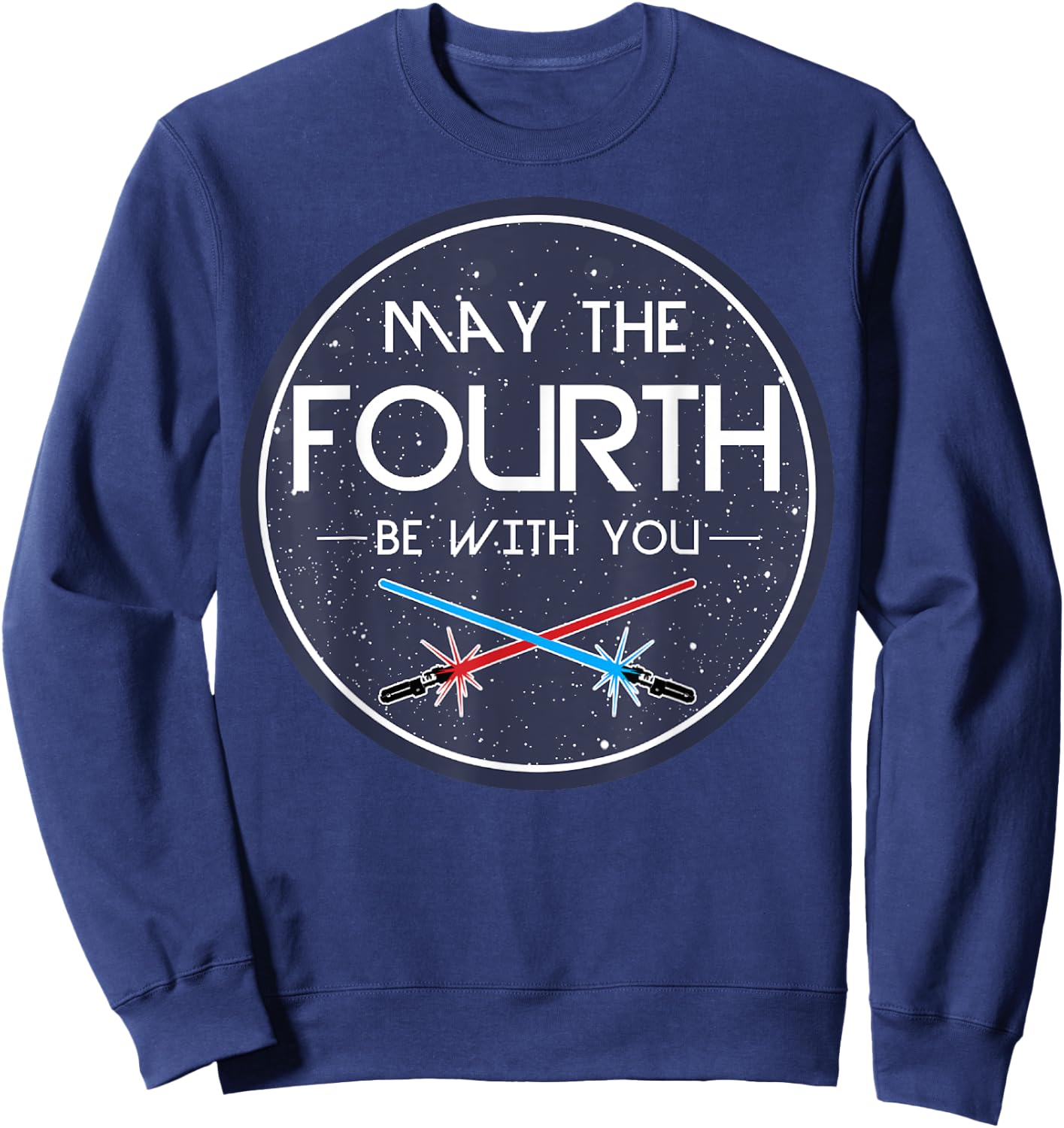 Star Wars May The Fourth Be With You Lightsaber Clash Poster Sweatshirt - Sweatshirt | Navy