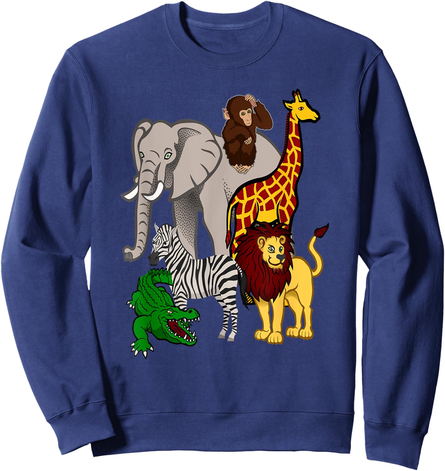 Zoo Animals Shirt Wildlife Birthday Party A Day At The Zoo Sweatshirt - Sweatshirt | Navy