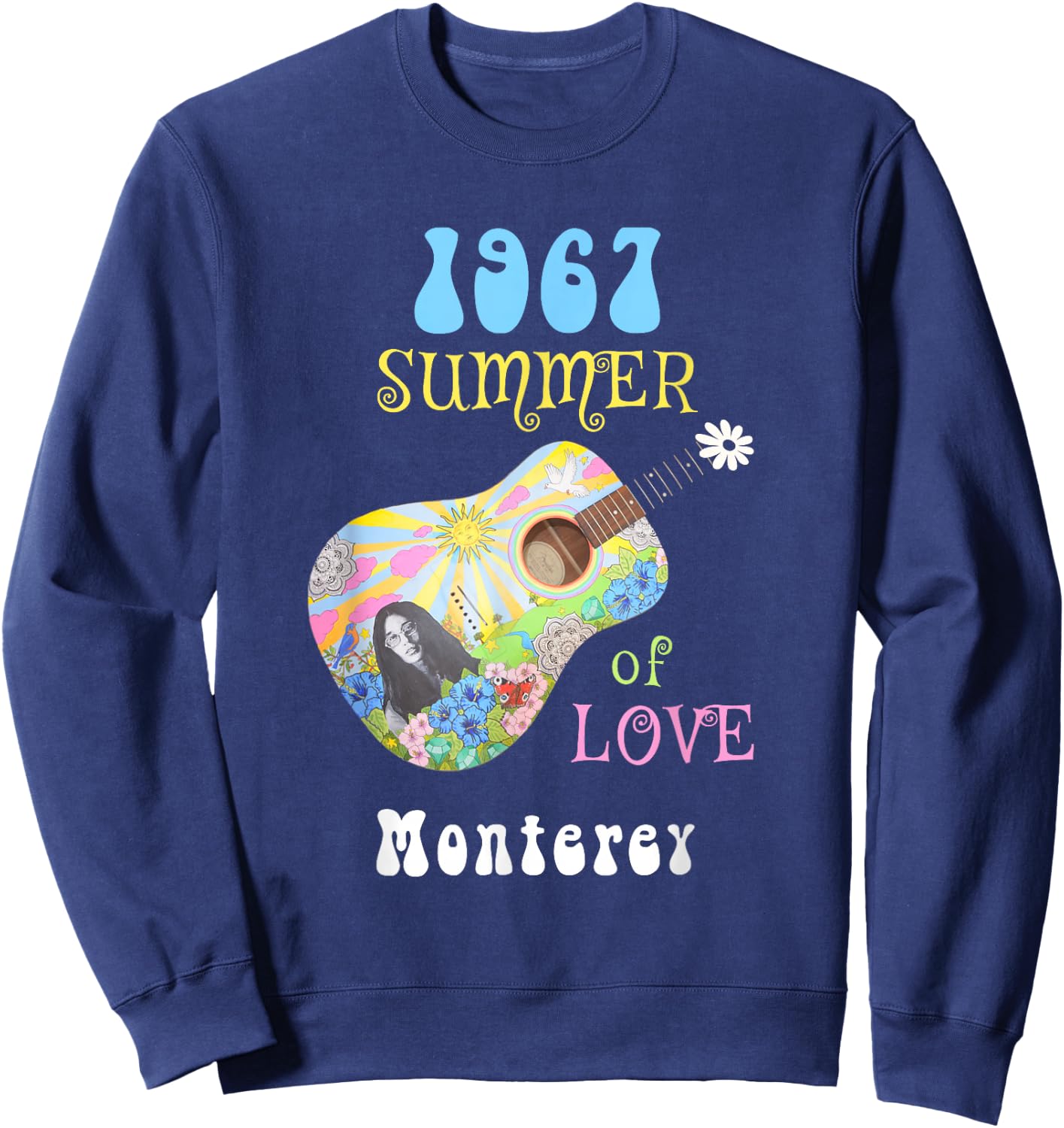 1967 Summer of Love Monterey Hippie Sweatshirt - Sweatshirt | Navy